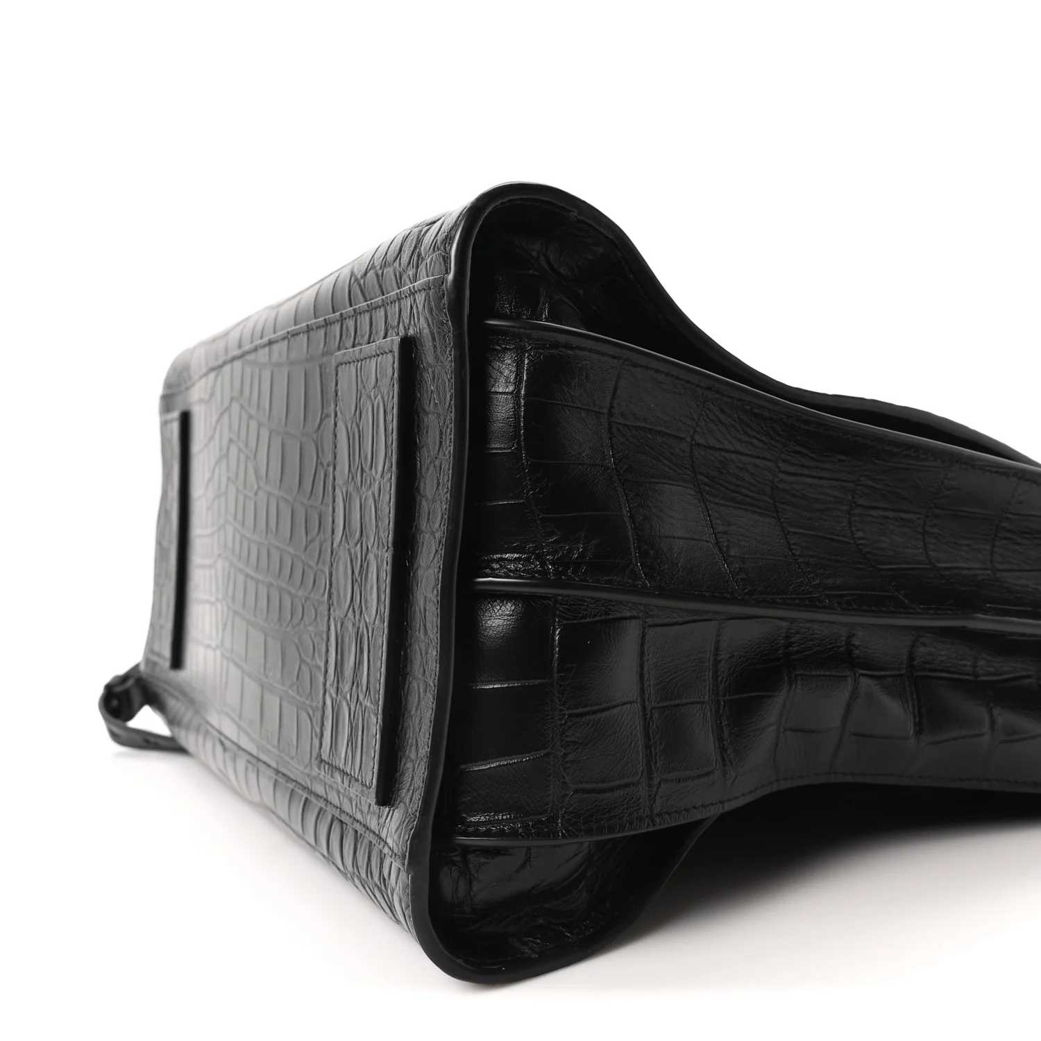Calfskin Crocodile Embossed Large Souple Sac De Jour Black - Image 10