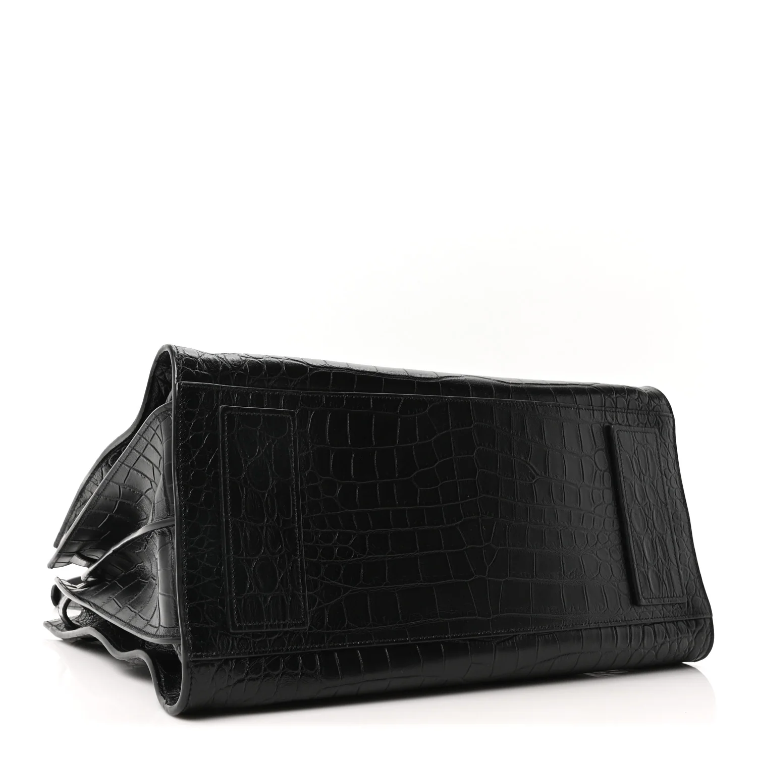 Calfskin Crocodile Embossed Large Souple Sac De Jour Black - Image 8