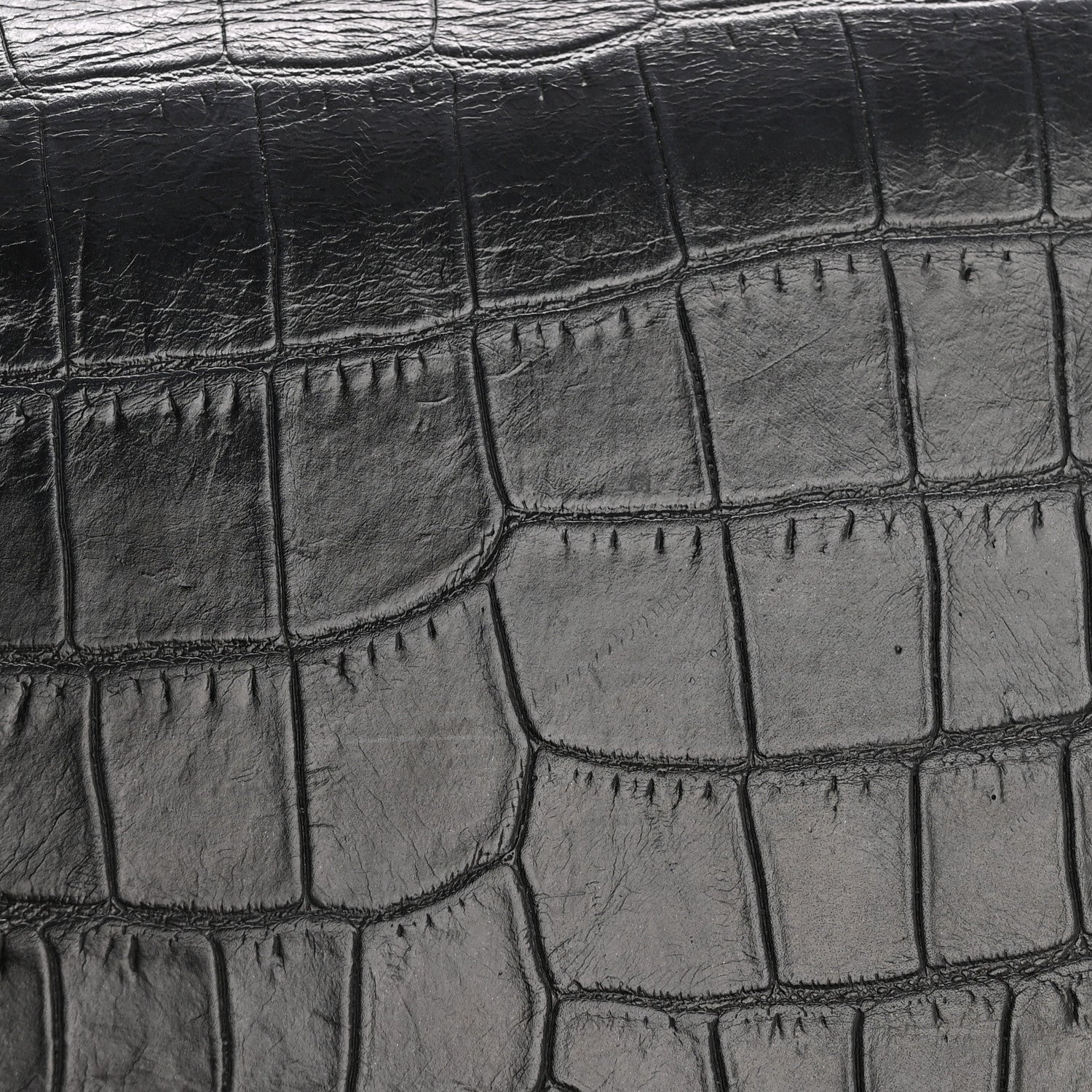 Calfskin Crocodile Embossed Medium Classic Monogram Kate Tassel Satchel Black - Image 13