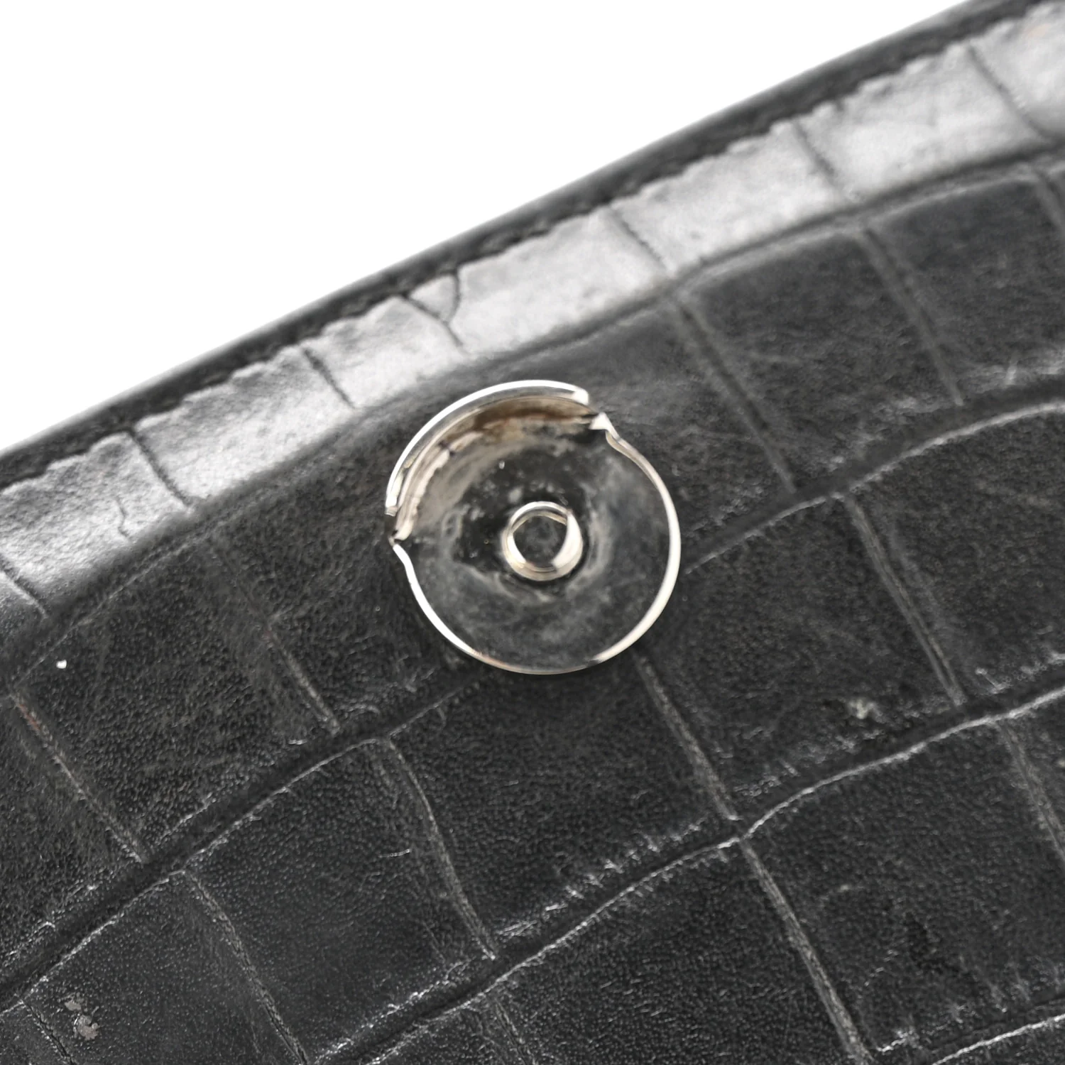 Calfskin Crocodile Embossed Medium Monogram Sunset Black - Image 13