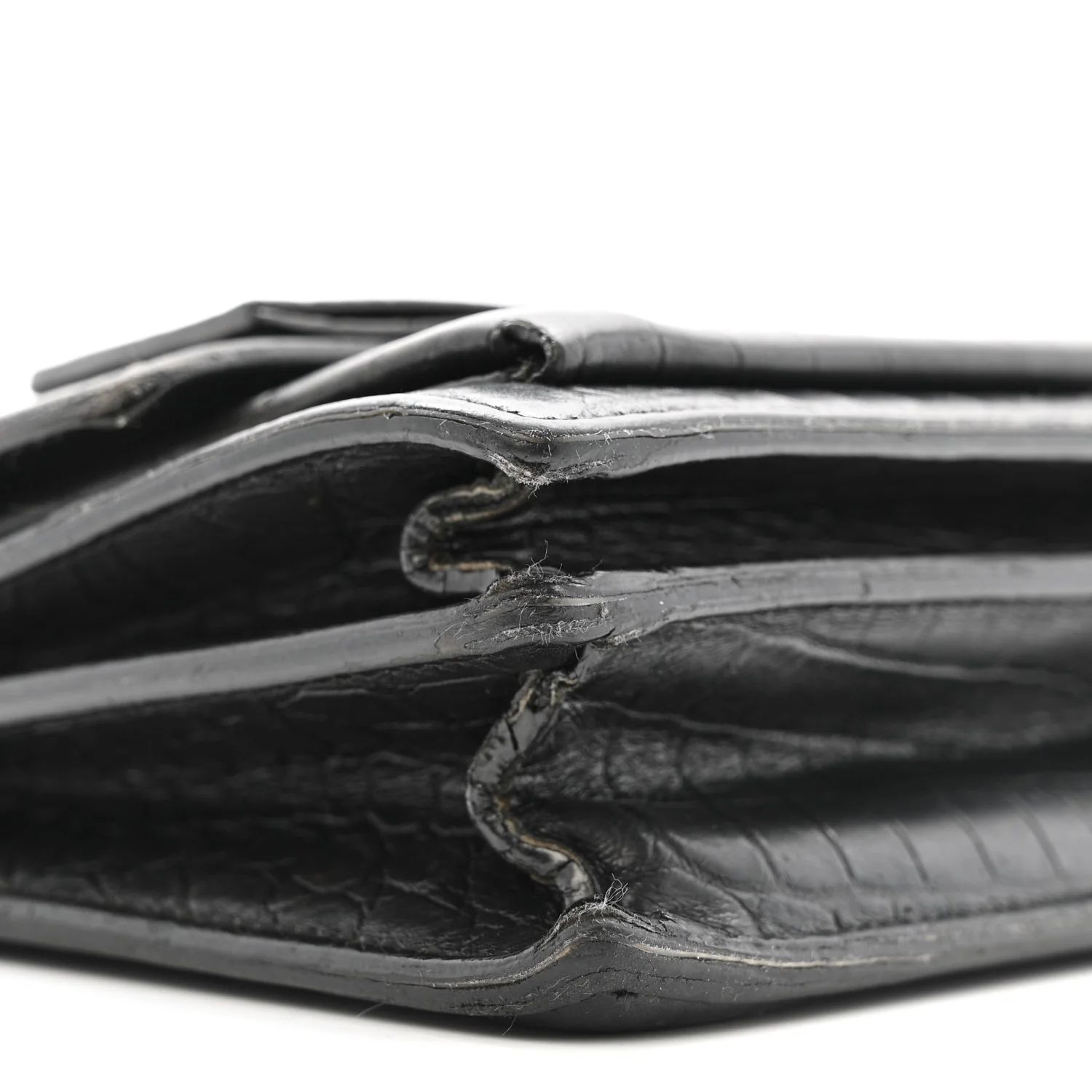 Calfskin Crocodile Embossed Medium Monogram Sunset Black - Image 9