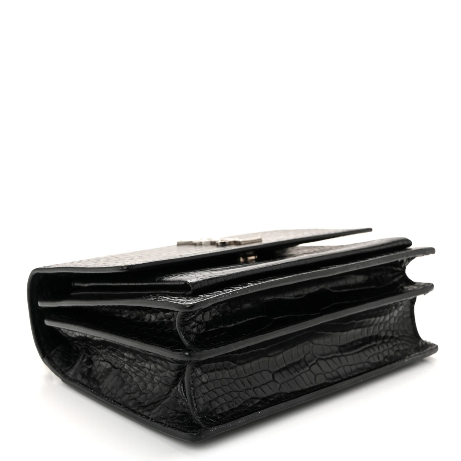 Calfskin Crocodile Embossed Medium Monogram Sunset Black - Image 4