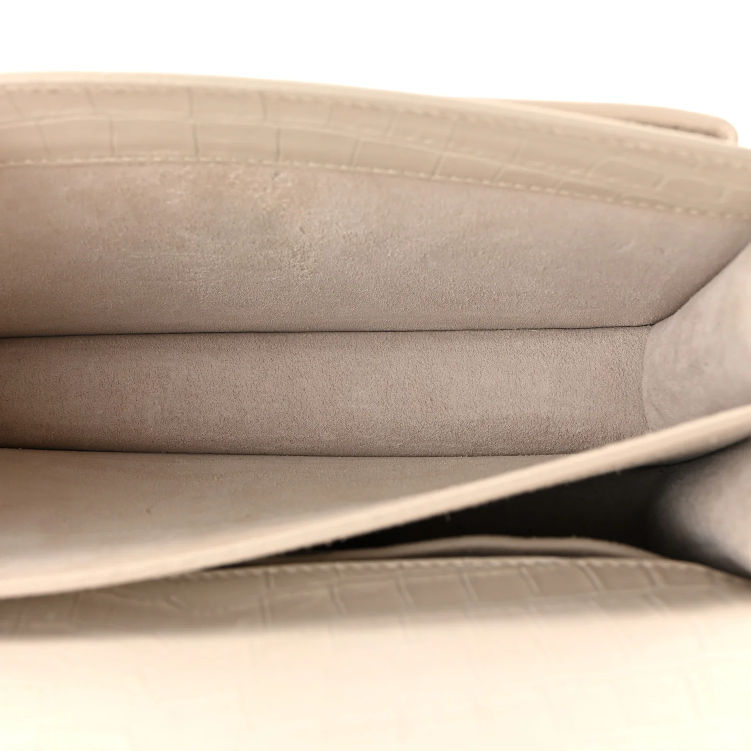 Calfskin Crocodile Embossed Medium Monogram Sunset Blanc Vintage - Image 5