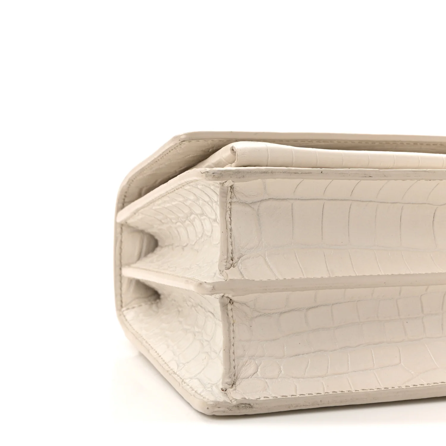 Calfskin Crocodile Embossed Medium Monogram Sunset Blanc Vintage - Image 8