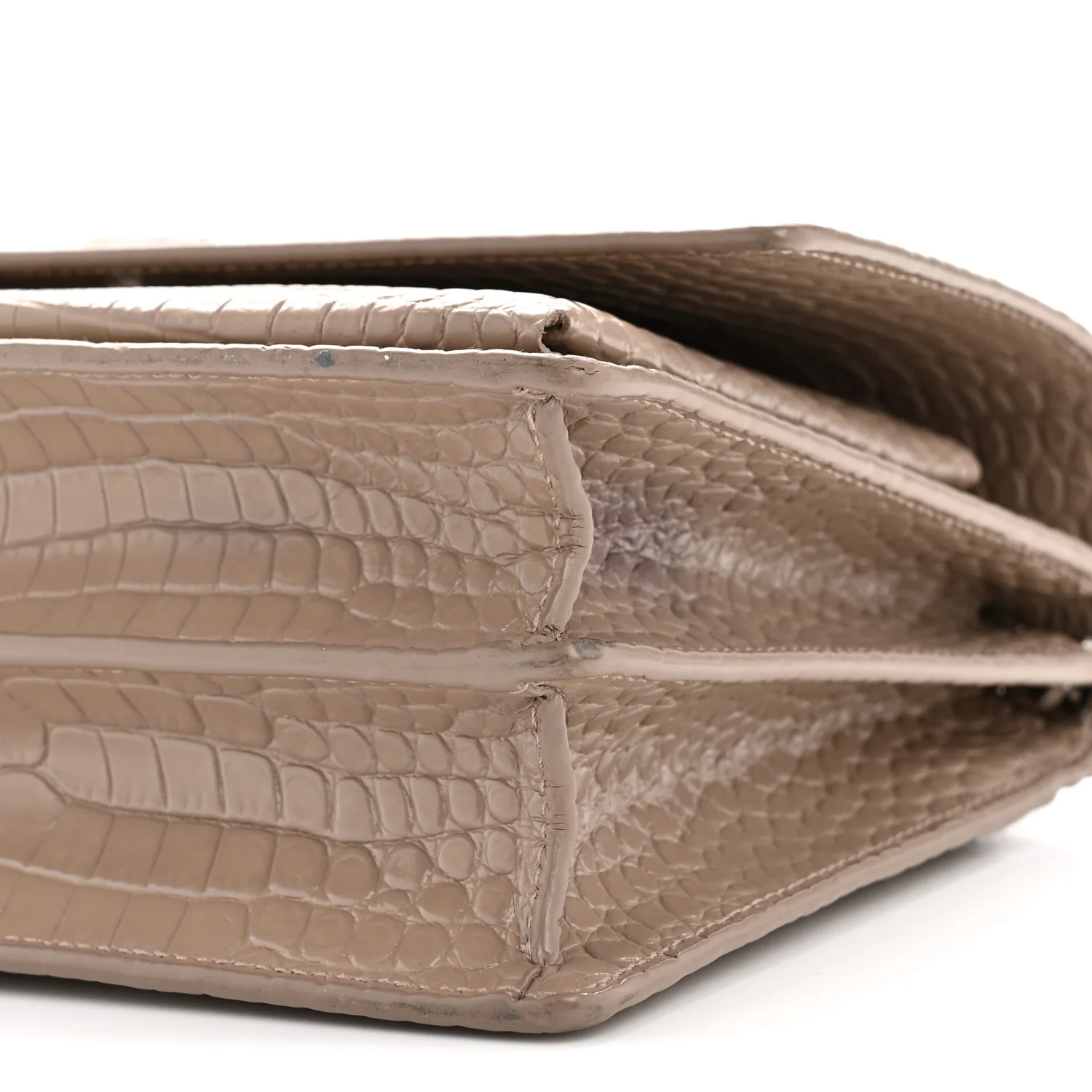 Calfskin Crocodile Embossed Medium Monogram Sunset Dusty Grey - Image 10