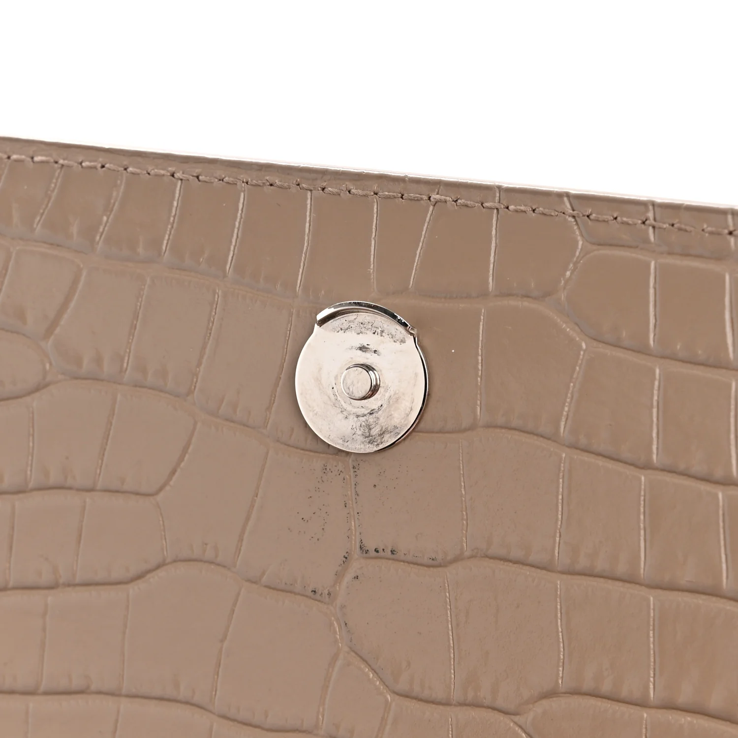 Calfskin Crocodile Embossed Medium Monogram Sunset Dusty Grey - Image 11