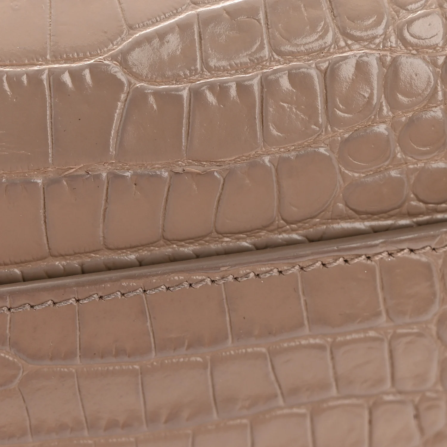 Calfskin Crocodile Embossed Medium Monogram Sunset Dusty Grey - Image 16