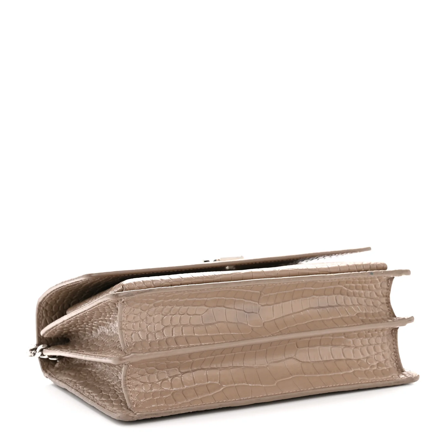 Calfskin Crocodile Embossed Medium Monogram Sunset Dusty Grey - Image 4