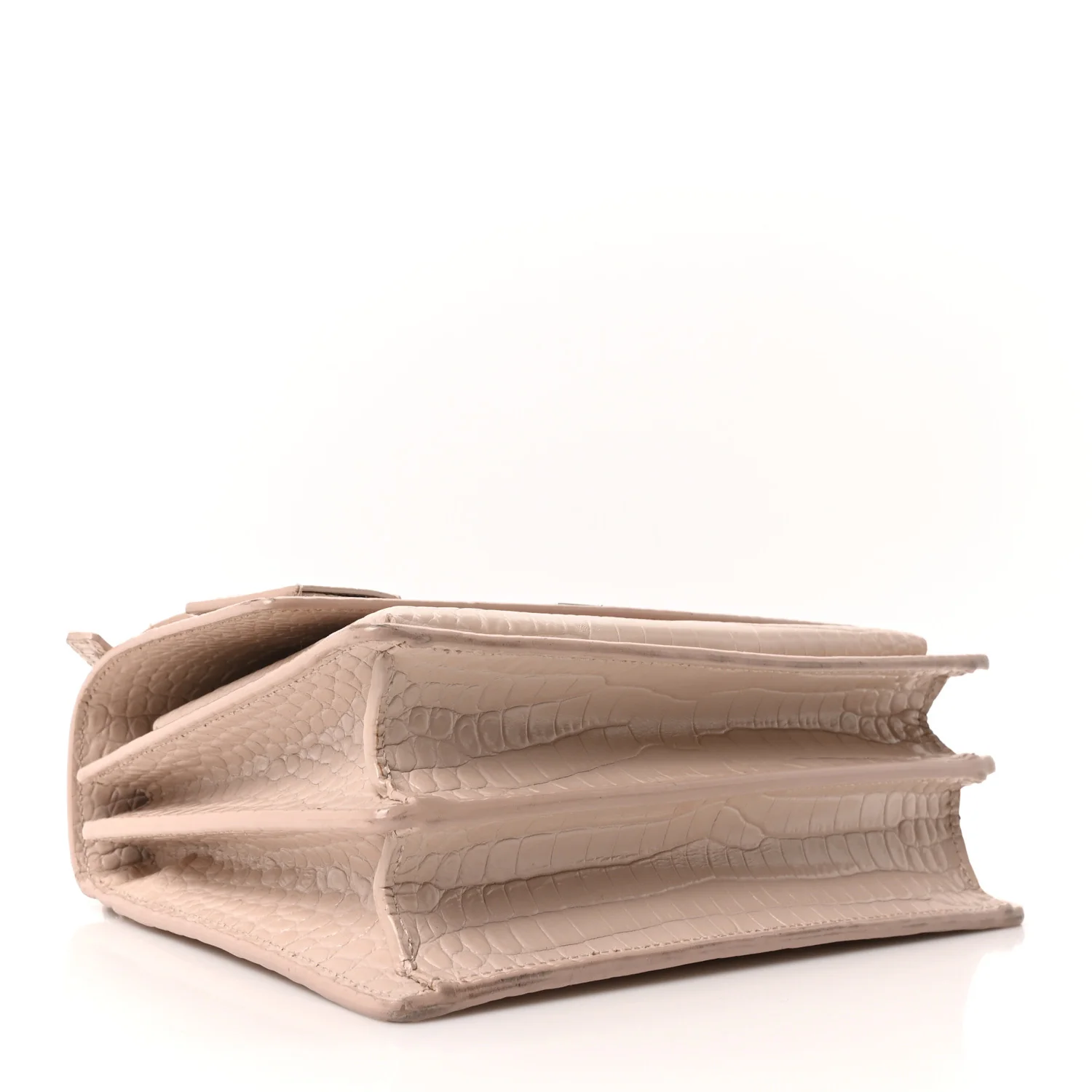 Calfskin Crocodile Embossed Medium Monogram Sunset Rose Antic - Image 4
