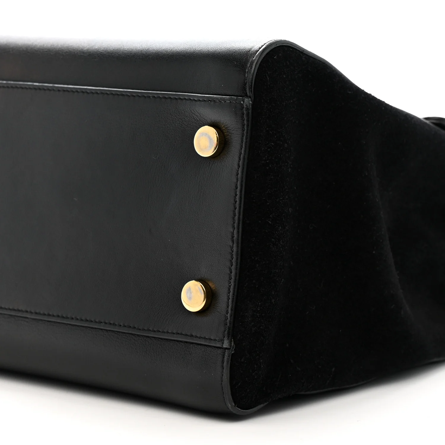 Calfskin Crocodile Embossed Medium Moujik Top Handle Bag Black - Image 11