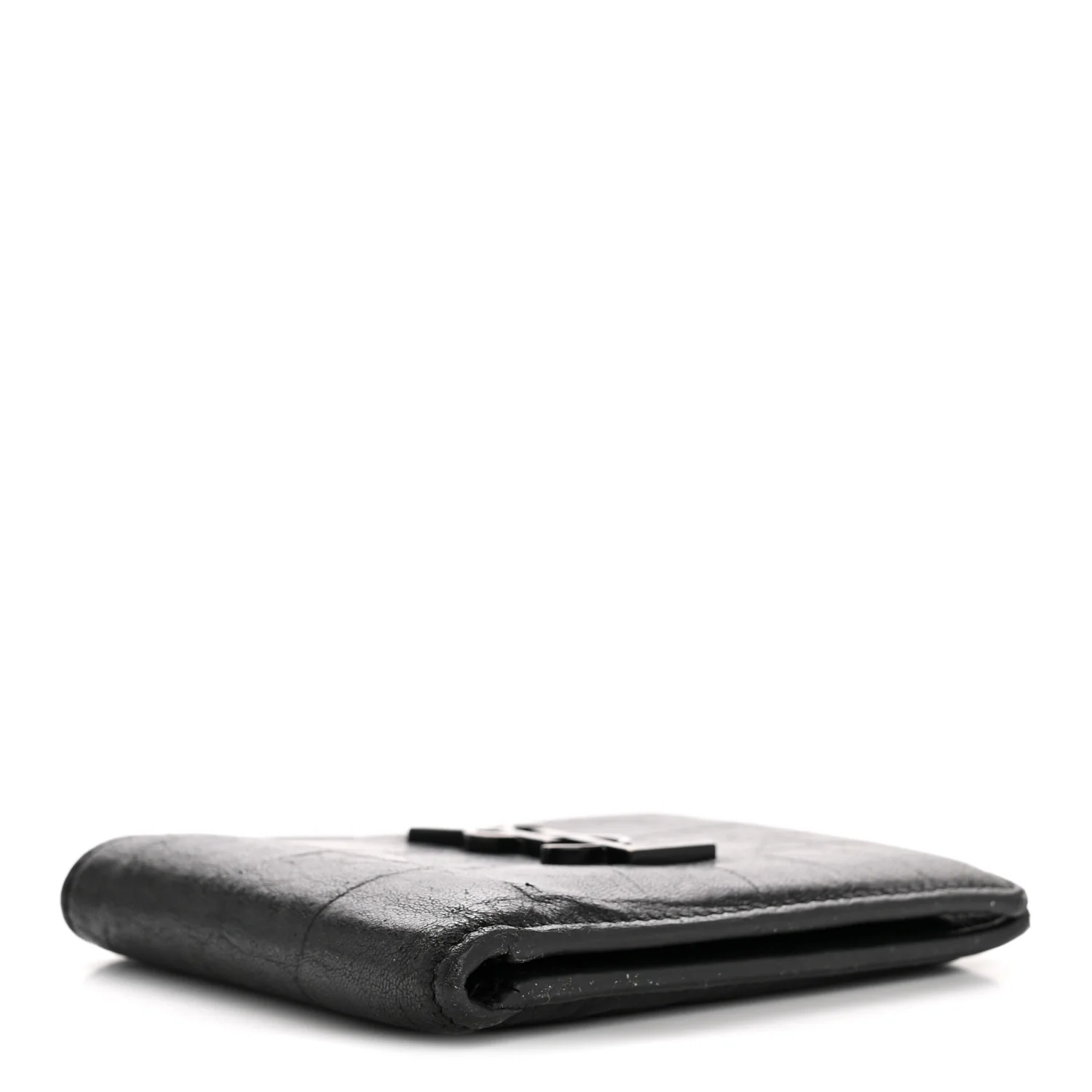 Calfskin Crocodile Embossed Monogram Bifold Wallet Black - Image 4