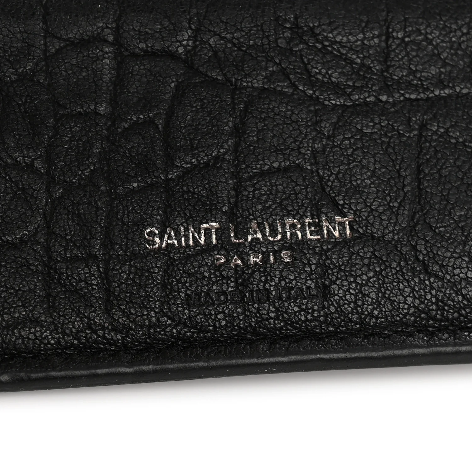 Calfskin Crocodile Embossed Monogram Bifold Wallet Black - Image 6