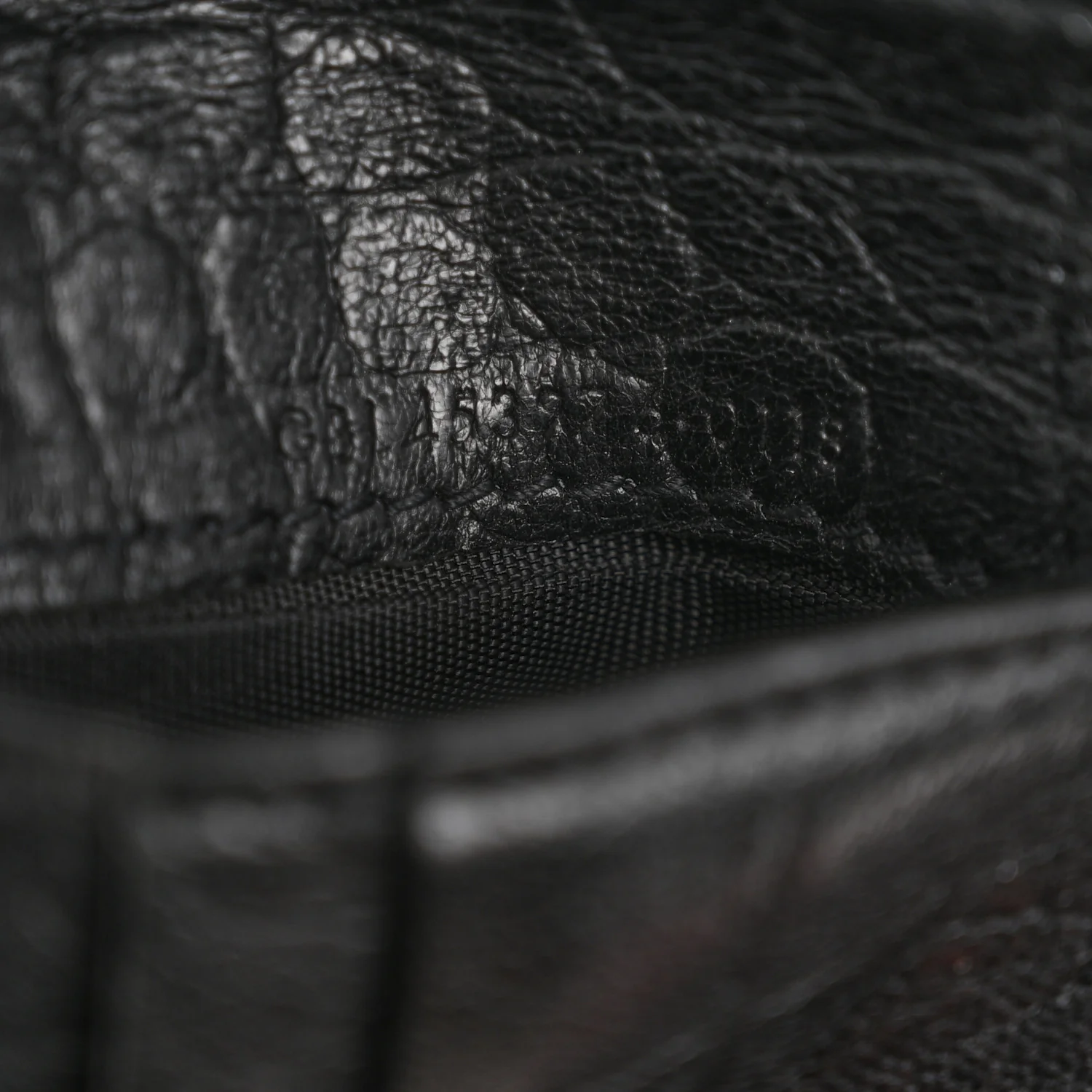 Calfskin Crocodile Embossed Monogram Bifold Wallet Black - Image 7