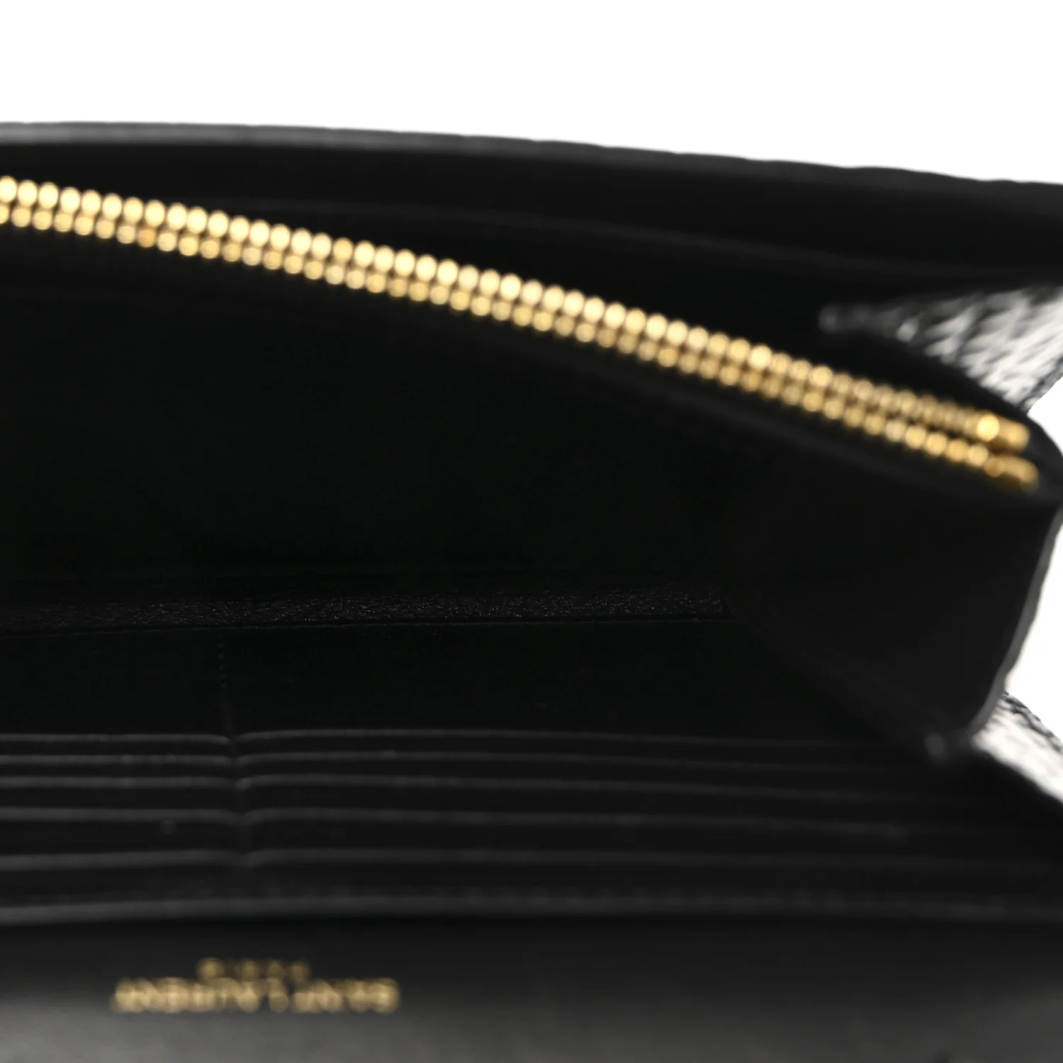 Calfskin Crocodile Embossed Monogram Chain Wallet Black - Image 5