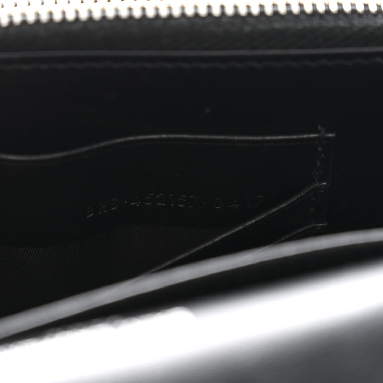 Calfskin Crocodile Embossed Monogram Sunset Chain Wallet Black - Image 6