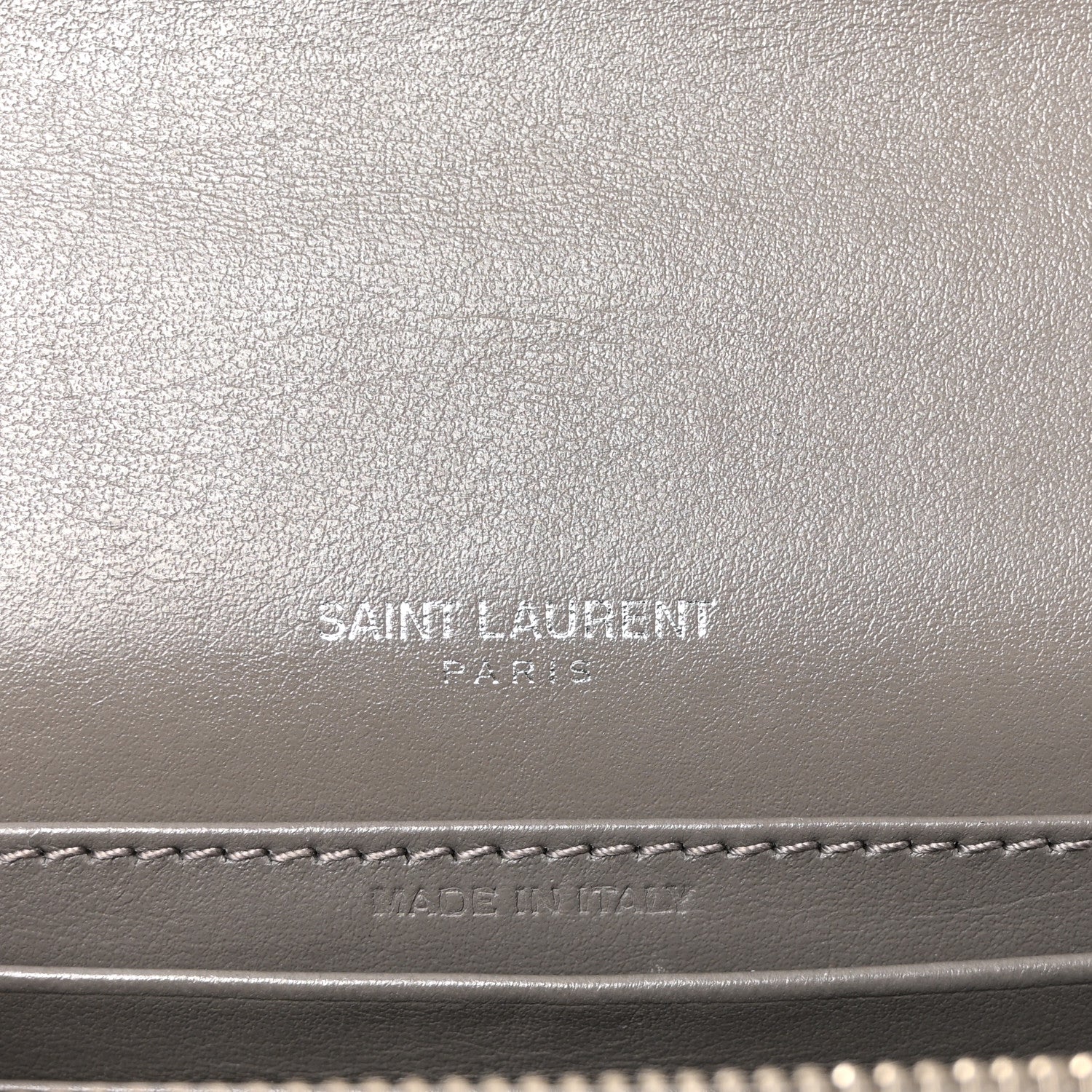 Calfskin Crocodile Embossed Monogram Sunset Chain Wallet Grey - Image 10