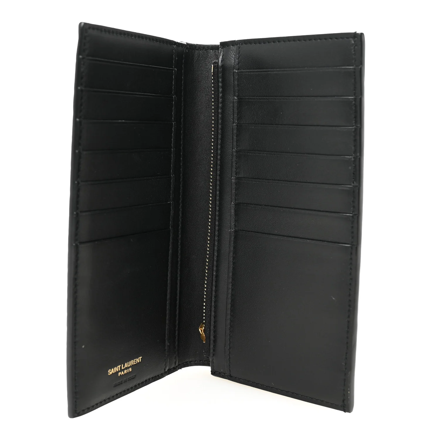 Calfskin Crocodile Embossed Monogram Vertical Wallet Black - Image 5
