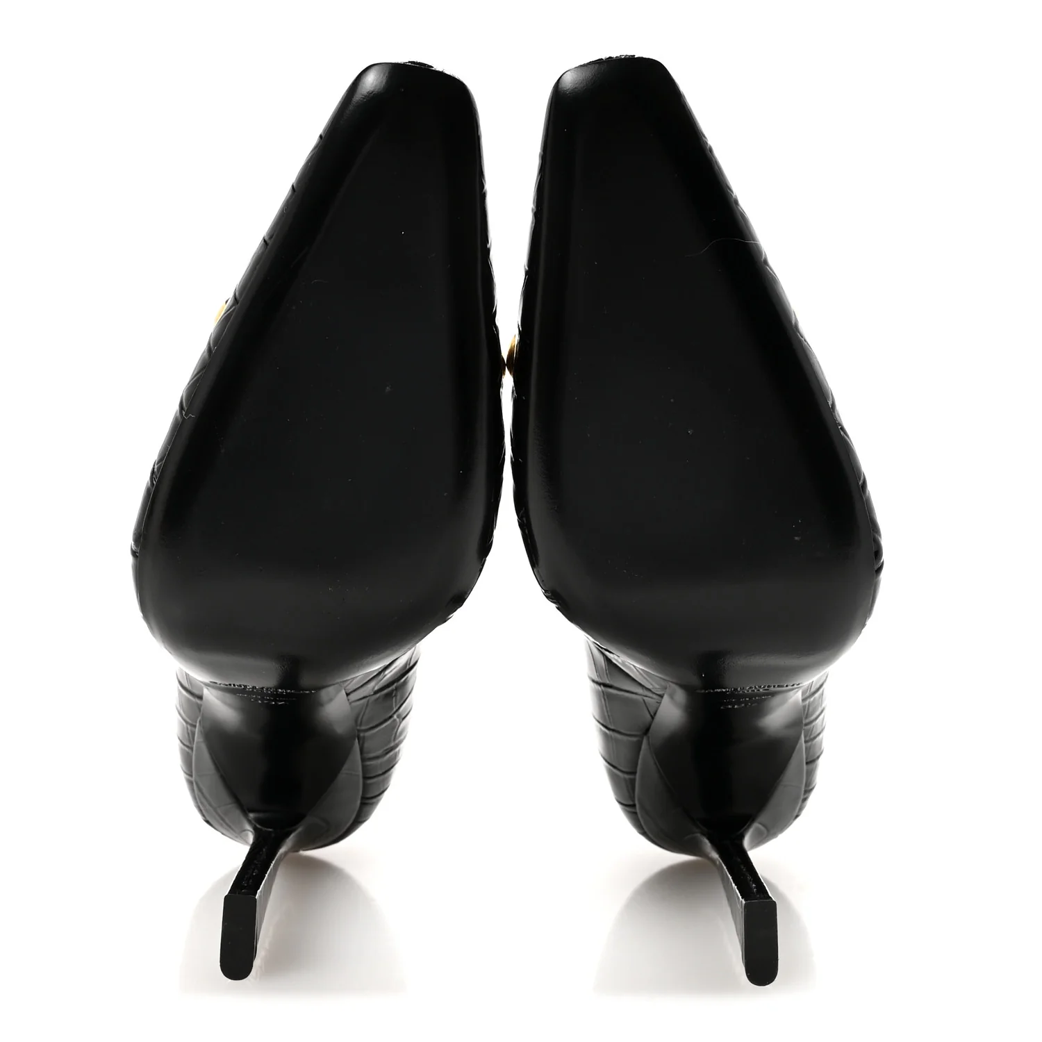 Calfskin Crocodile Embossed Silvana 110mm Pumps 39.5 Black - Image 6