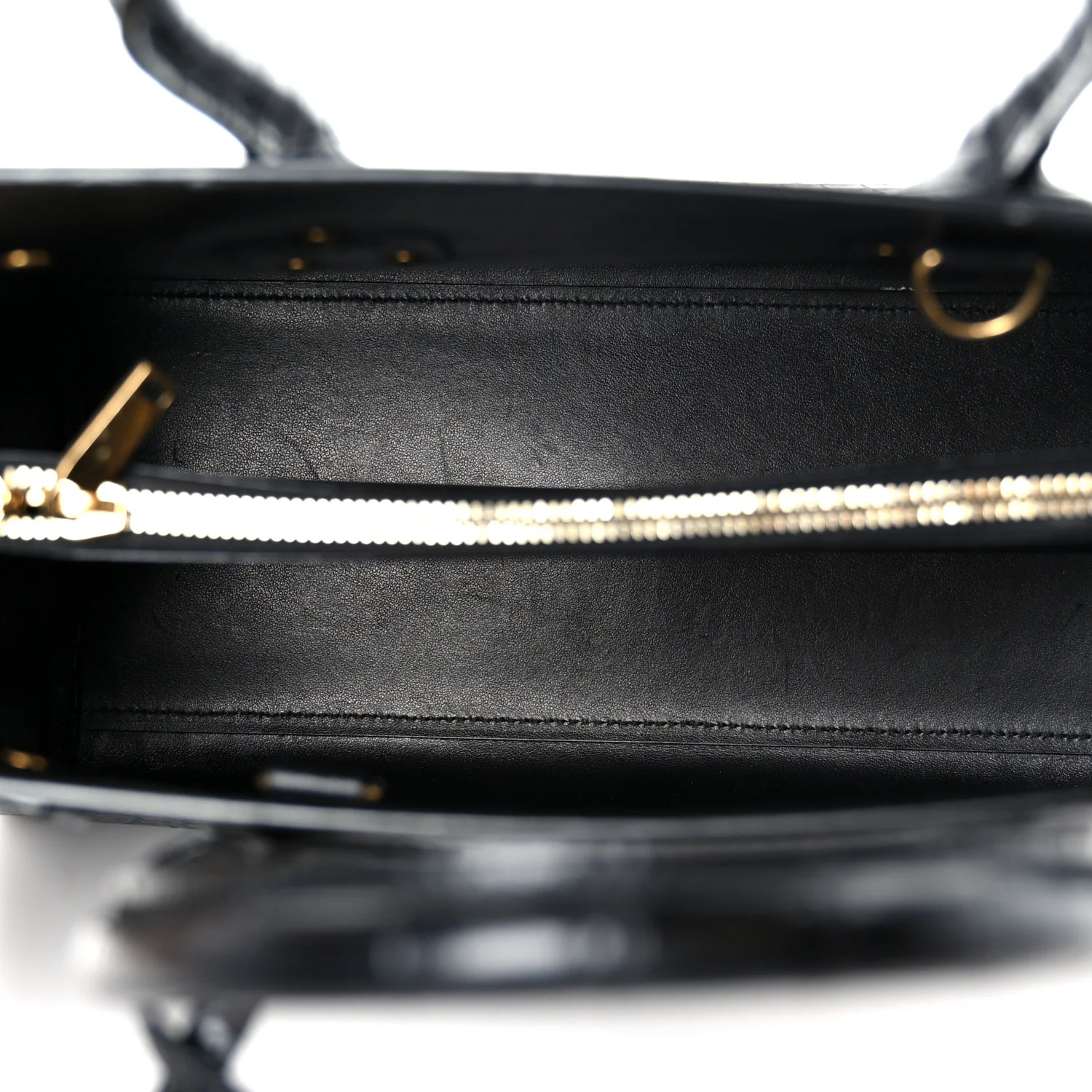 Calfskin Crocodile Embossed Small Sac de Jour Black - Image 5