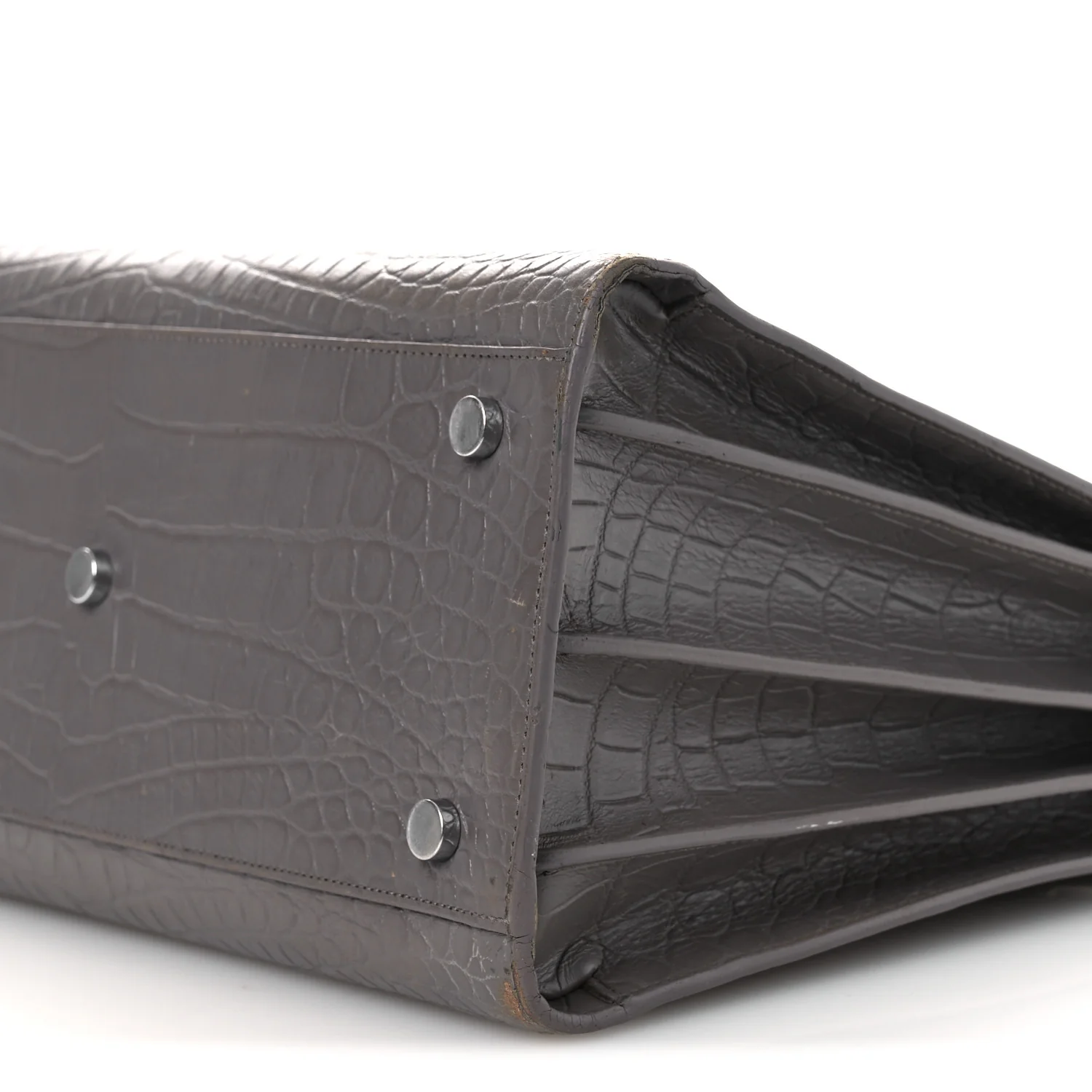 Calfskin Crocodile Embossed Small Sac de Jour Fog - Image 10