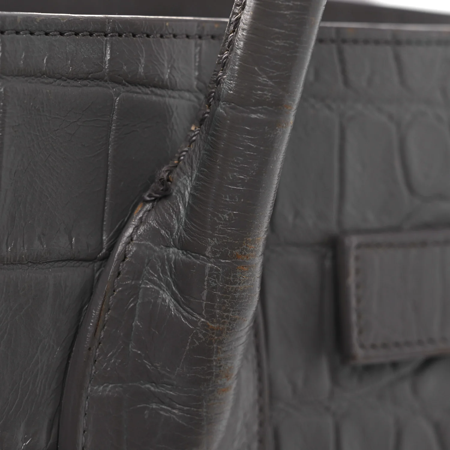 Calfskin Crocodile Embossed Small Sac de Jour Fog - Image 14