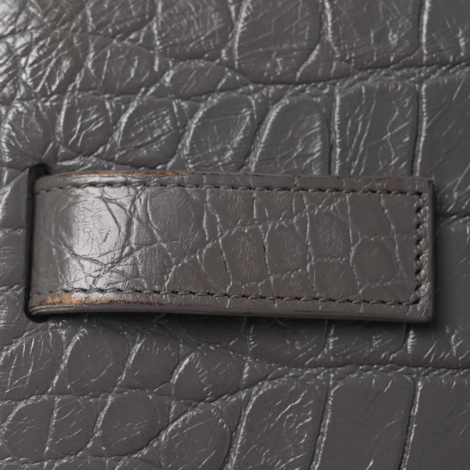 Calfskin Crocodile Embossed Small Sac de Jour Fog - Image 15