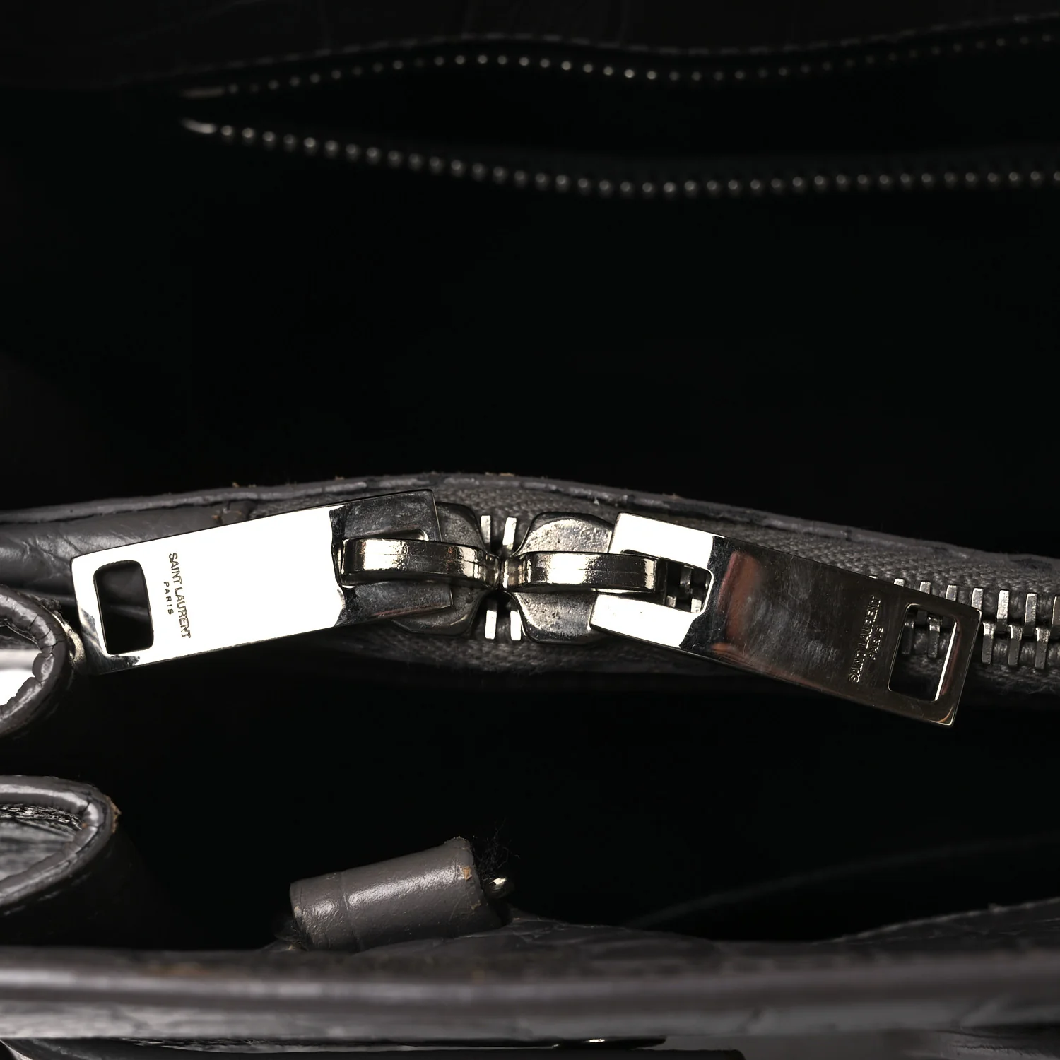 Calfskin Crocodile Embossed Small Sac de Jour Fog - Image 17