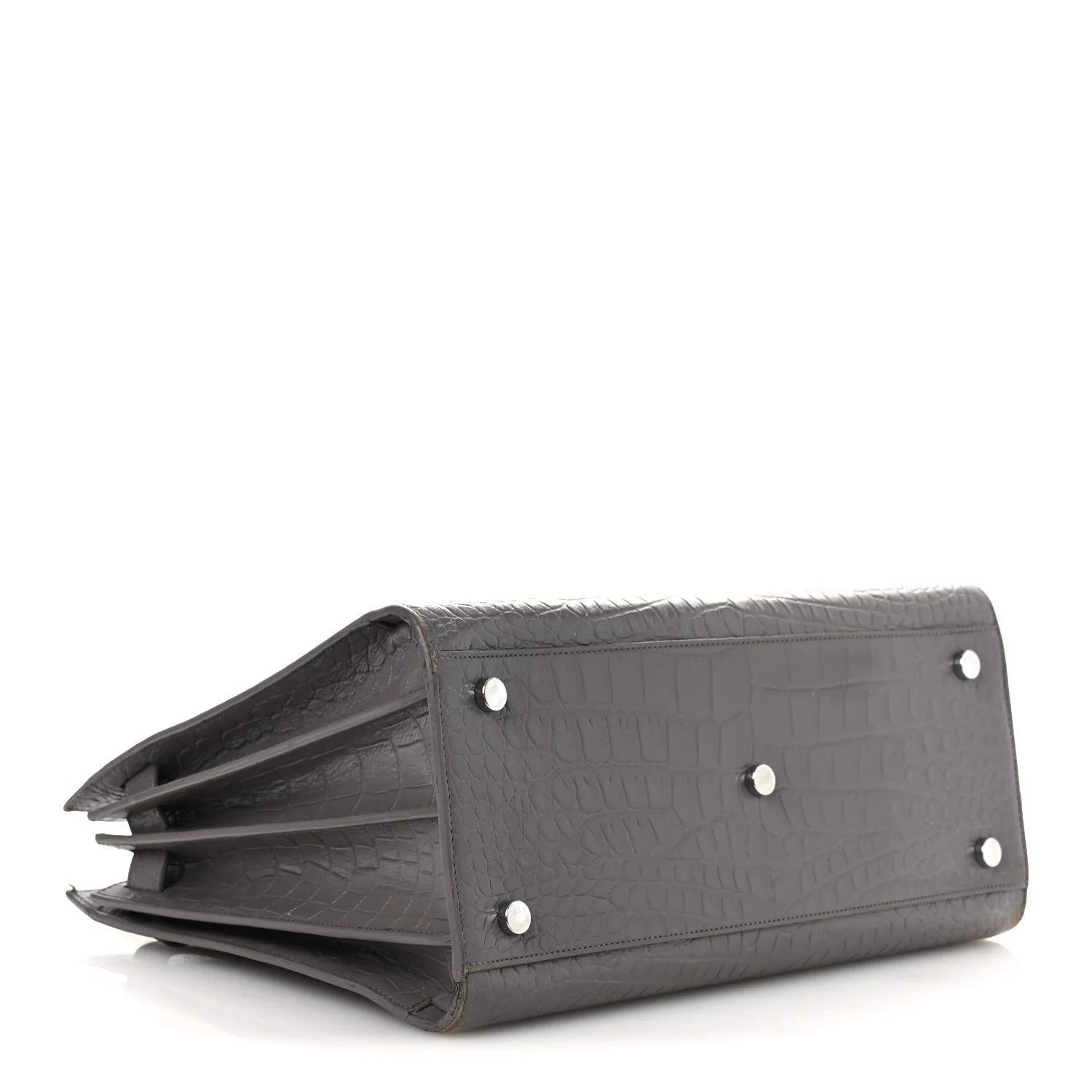 Calfskin Crocodile Embossed Small Sac de Jour Fog - Image 4