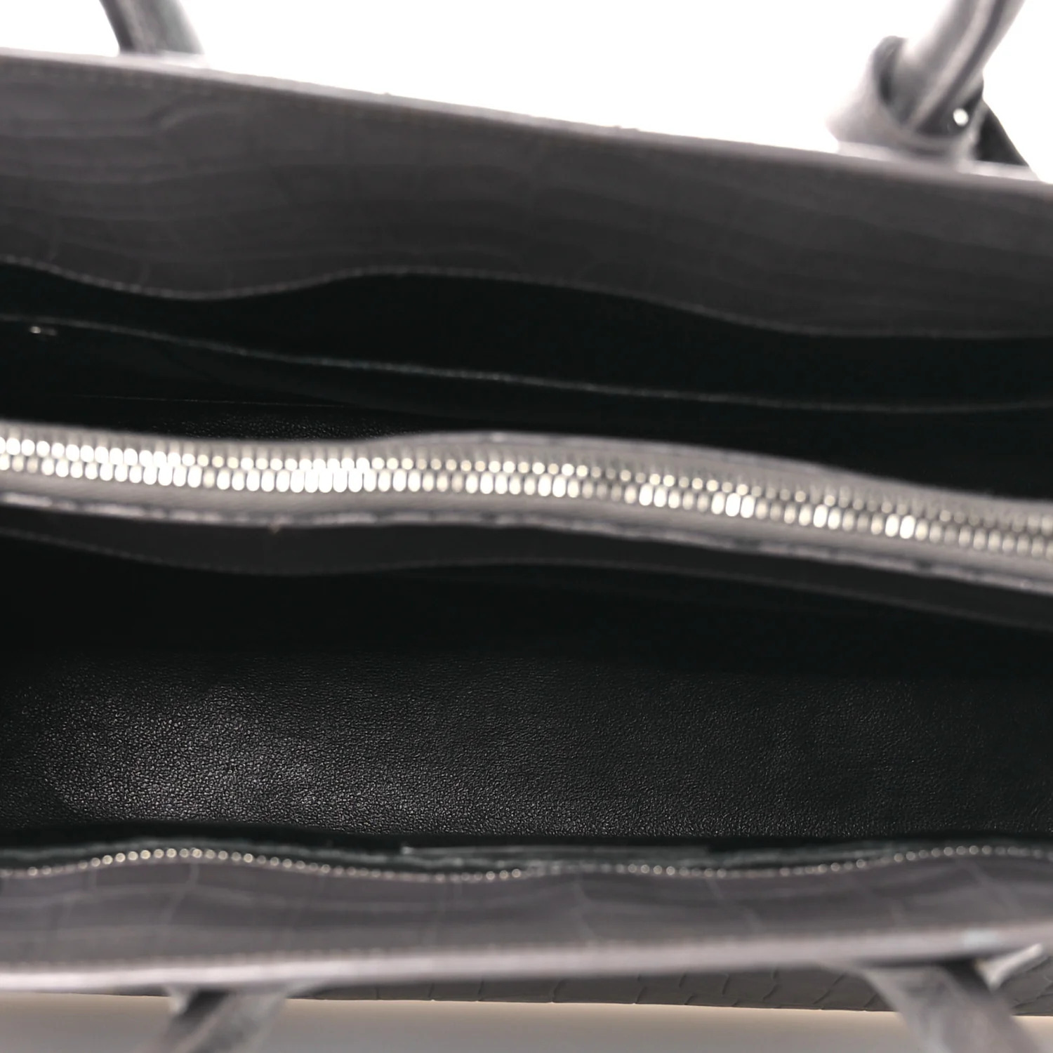 Calfskin Crocodile Embossed Small Sac de Jour Fog - Image 5