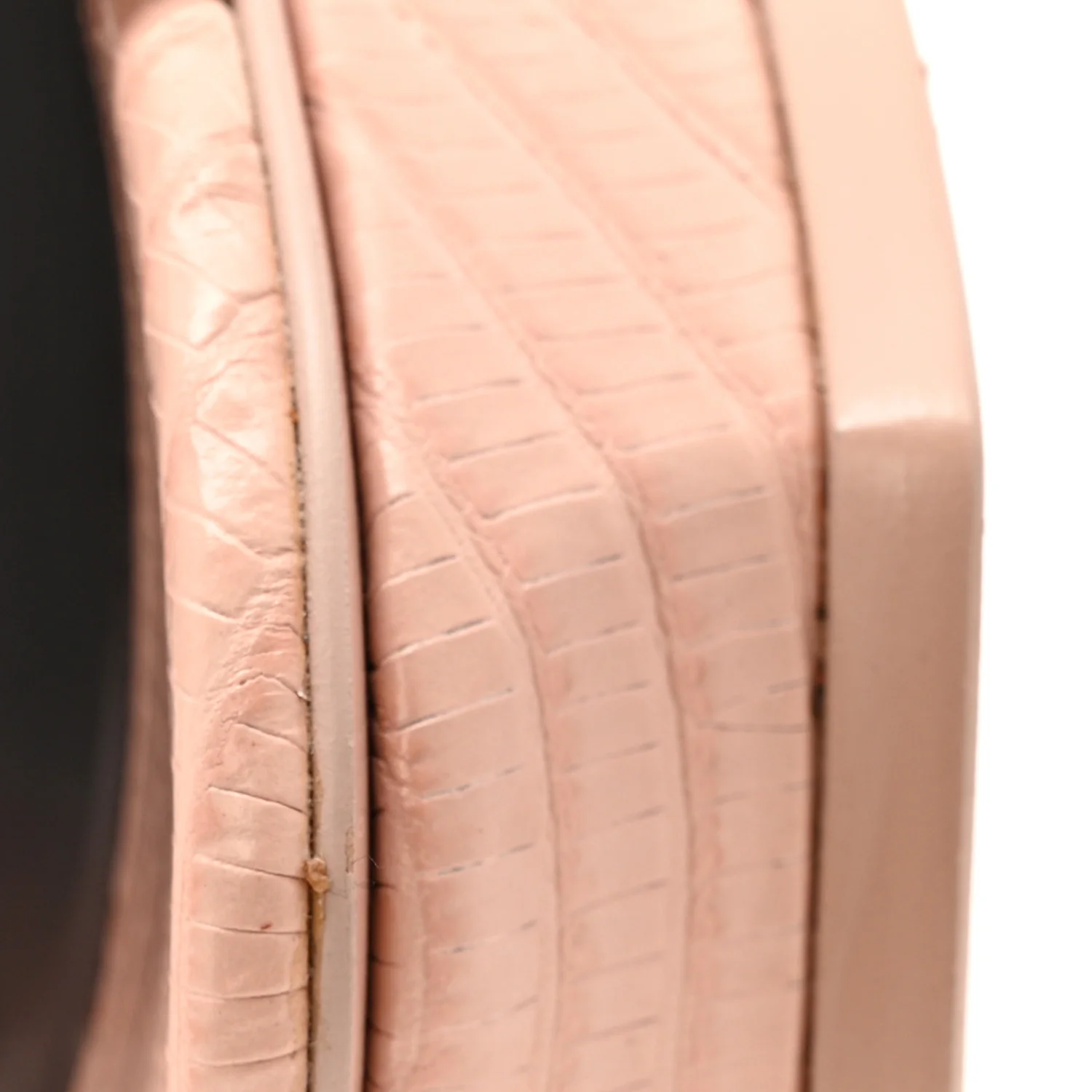 Calfskin Crocodile Embossed Tribute 105 Platform Sandals 36.5 Pale Pink - Image 12