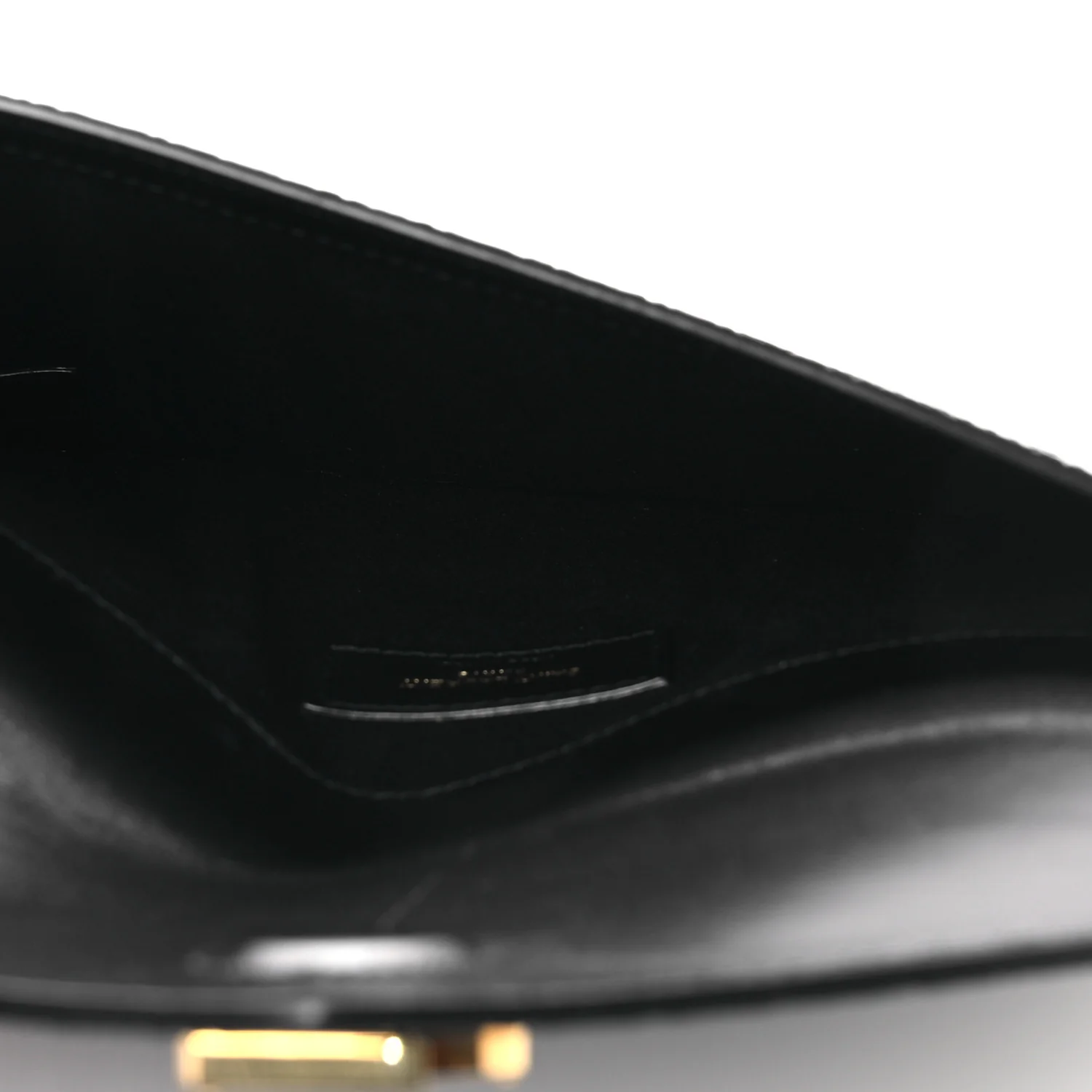 Calfskin Crocodile Embossed Uptown Monogram Clutch Black - Image 5