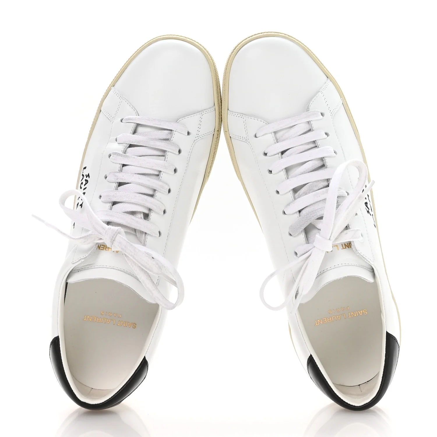 Calfskin Embroidered Court Classic Sneakers 40 White Black - Image 2