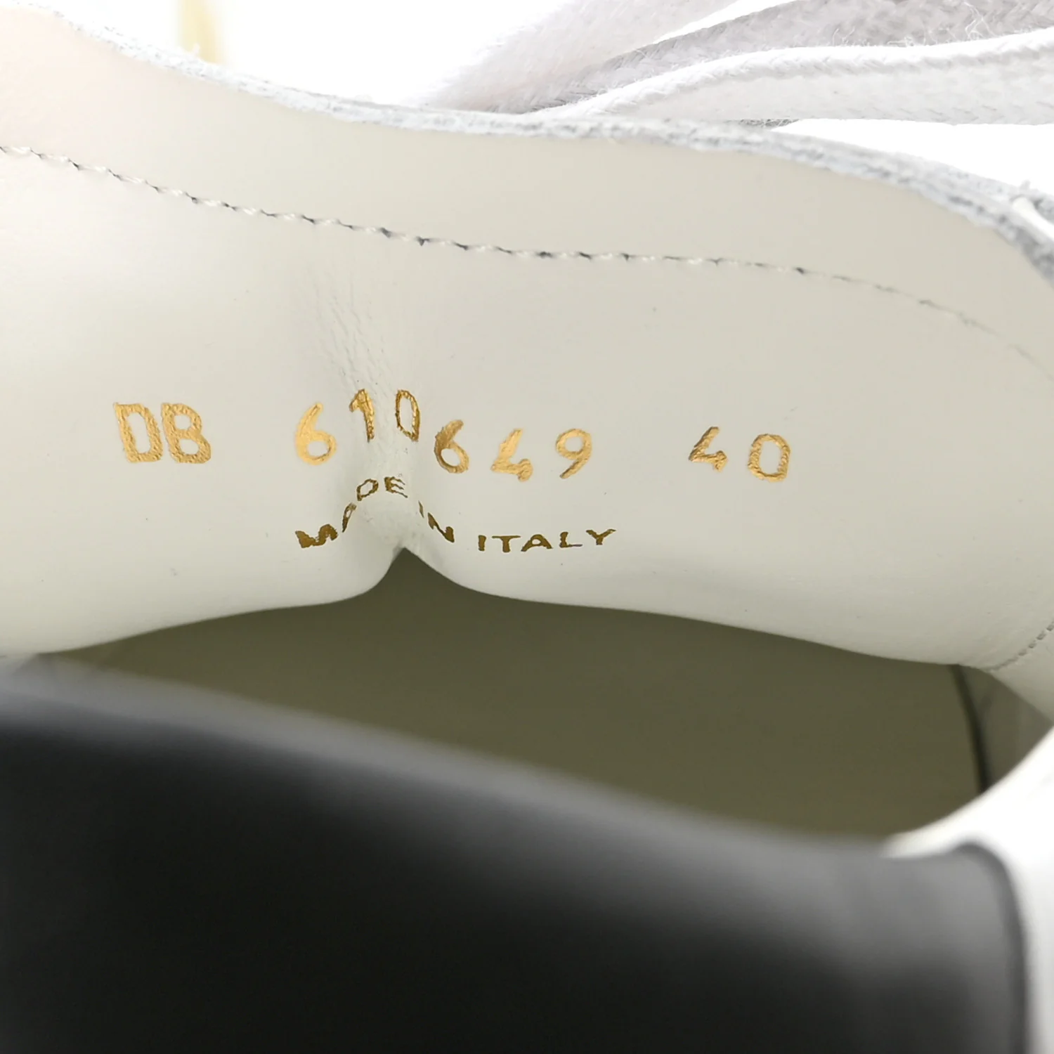 Calfskin Embroidered Court Classic Sneakers 40 White Black - Image 7