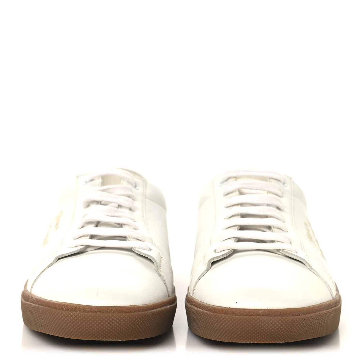 Calfskin Embroidered Mens Court Classic Sneakers 42.5 White - Image 3