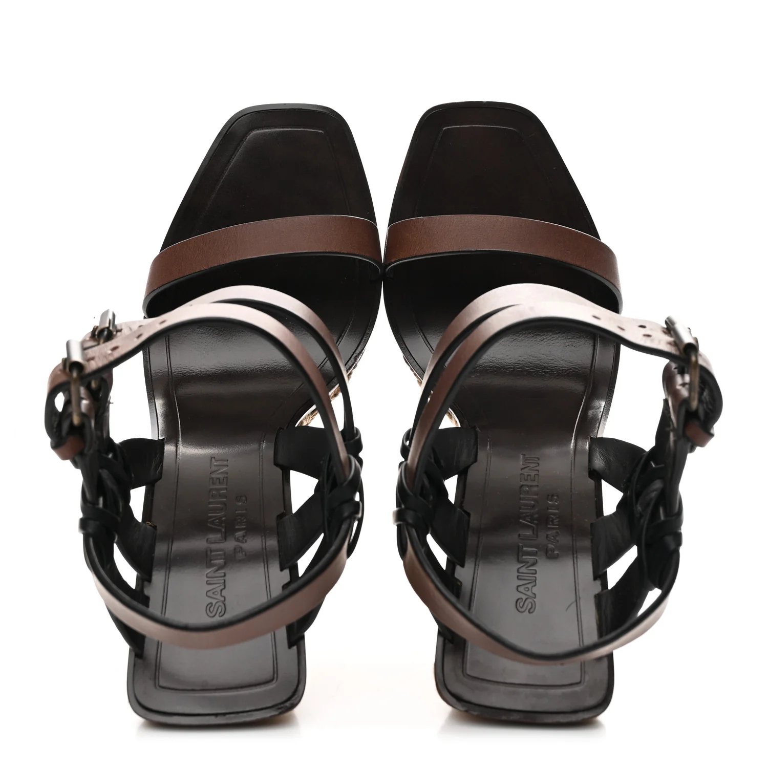 Calfskin Espadrille Wedges 35 Brown - Image 2