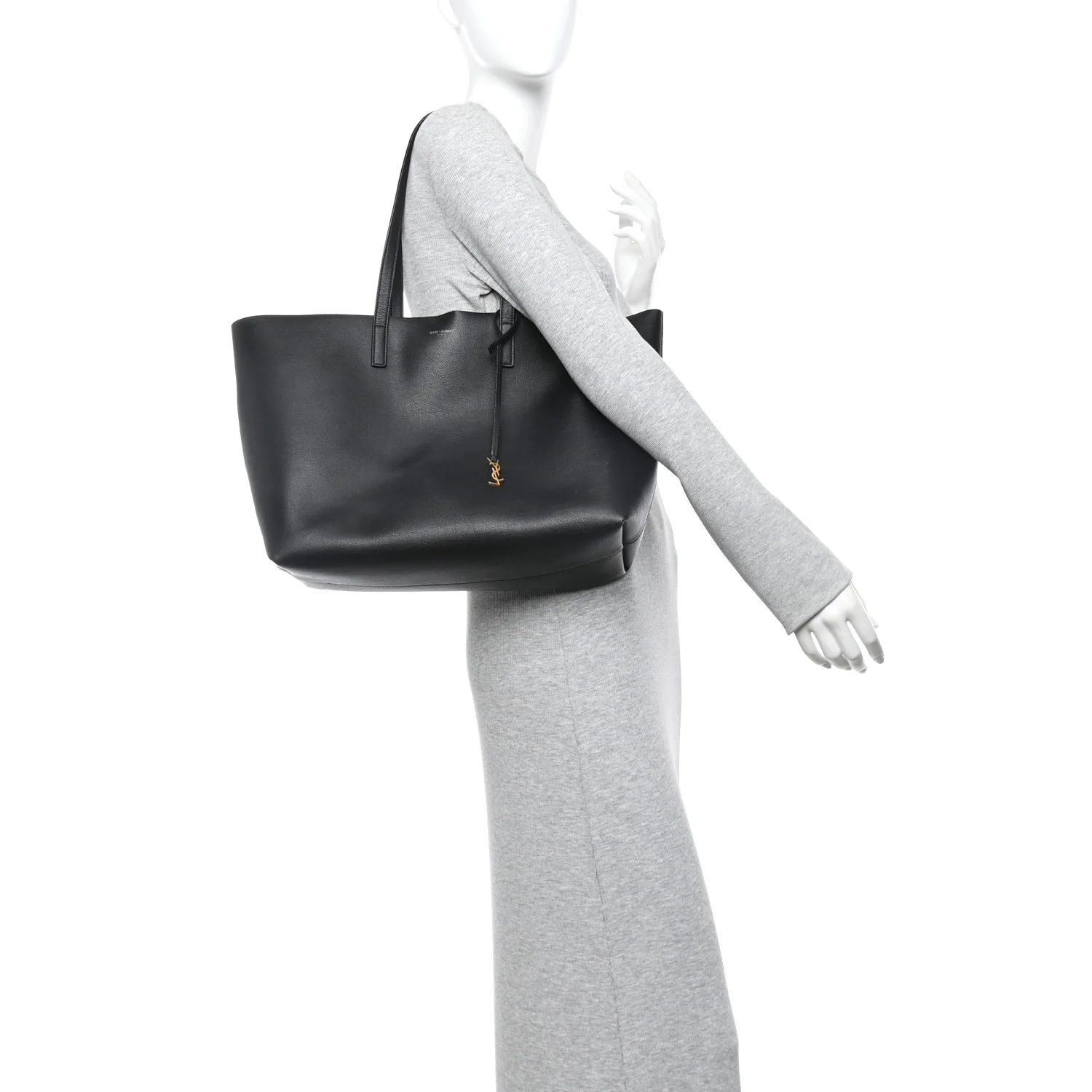 Calfskin Large Shopping Tote Black - Image 2