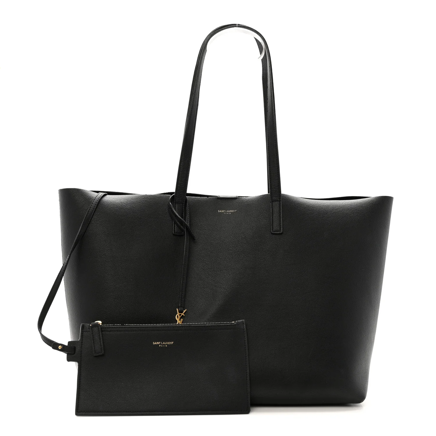 Calfskin Large Shopping Tote Black - Image 3