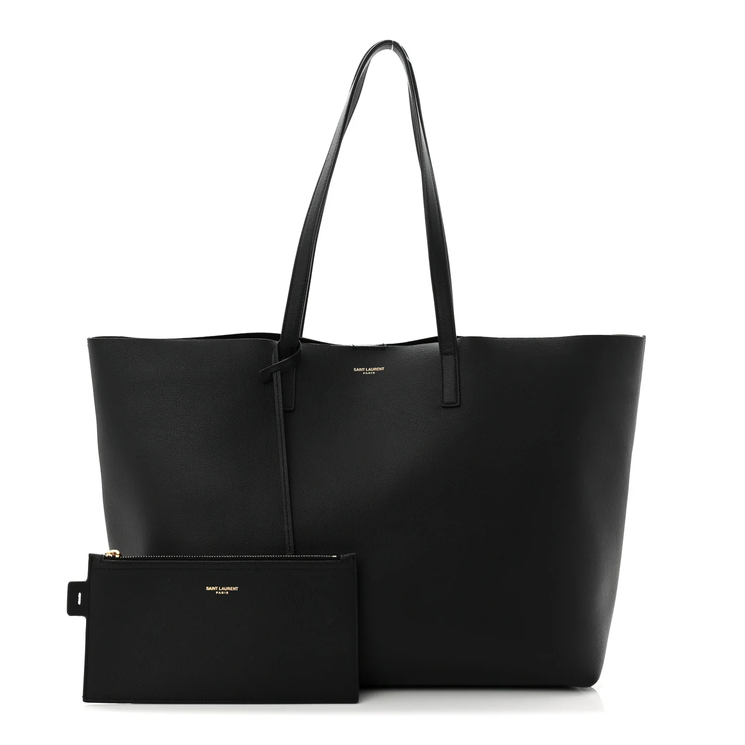 Calfskin Large Shopping Tote Black - Image 4