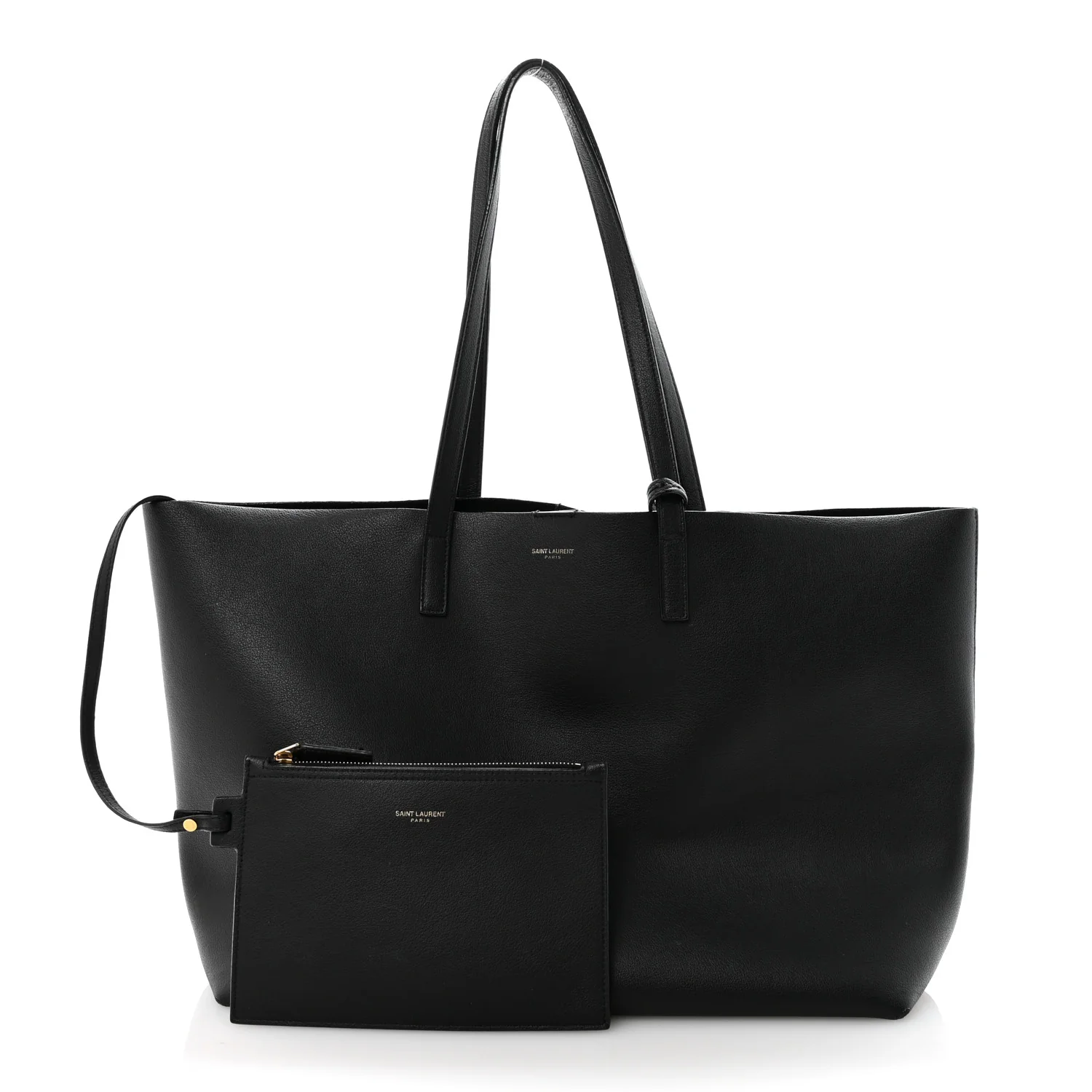 Calfskin Large Shopping Tote Black - Image 3