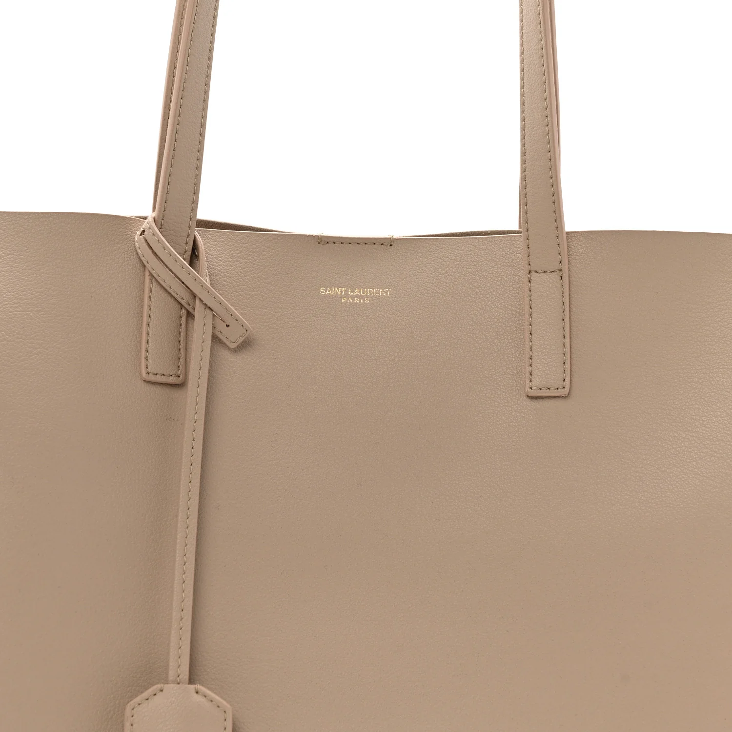 Calfskin Large Shopping Tote Dark Beige - Image 8