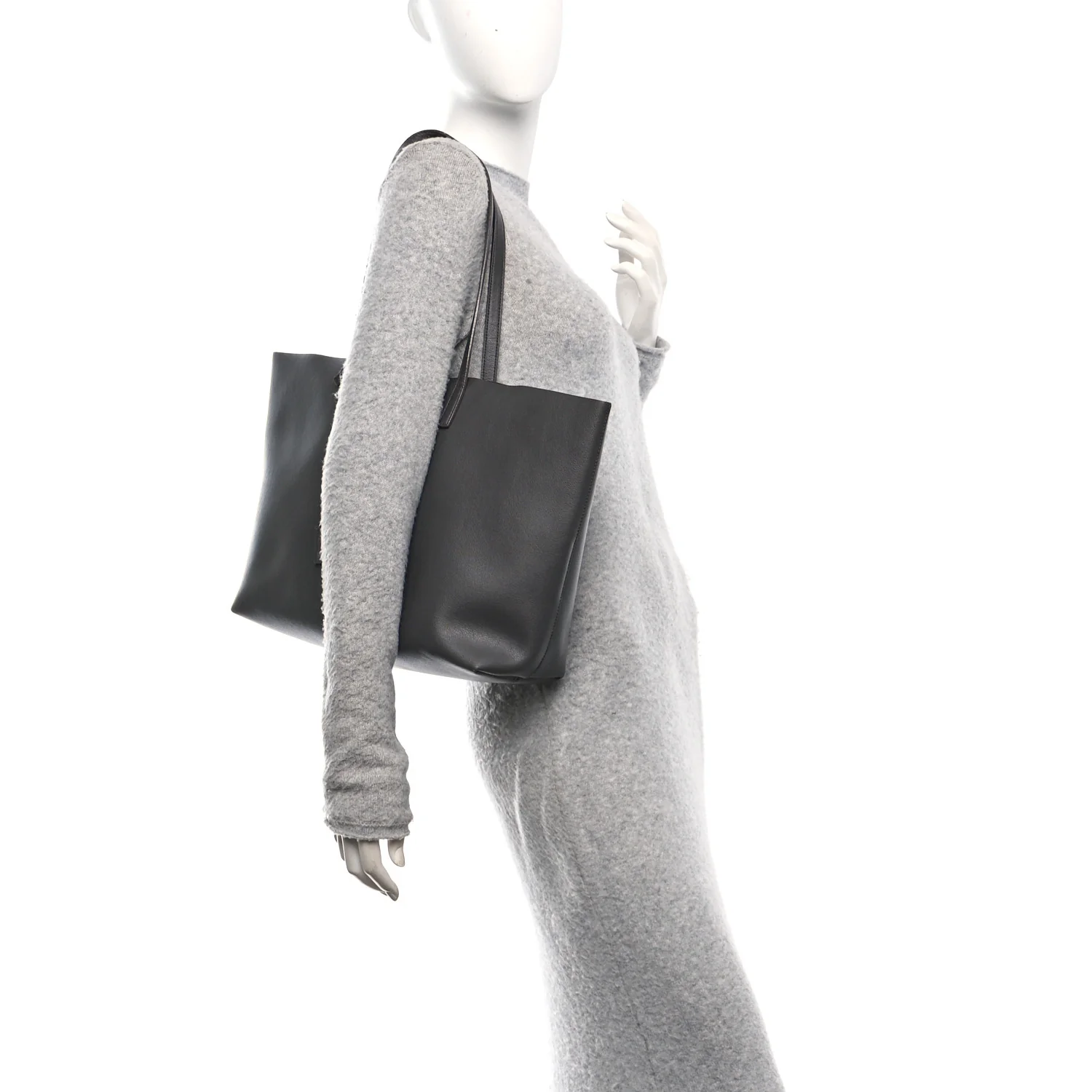 Calfskin Large Shopping Tote Fog - Image 2