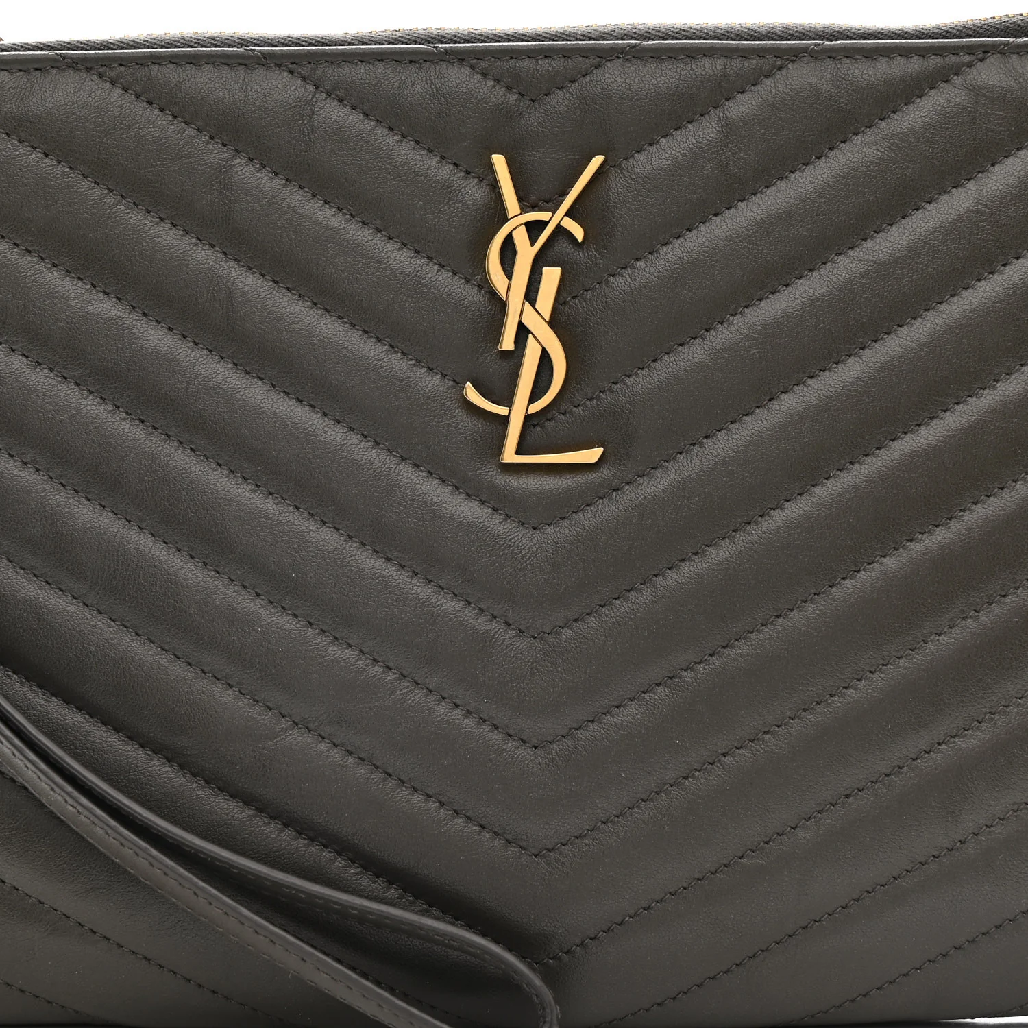Calfskin Matelasse Chevron Monogram A5 Wristlet Earth - Image 8