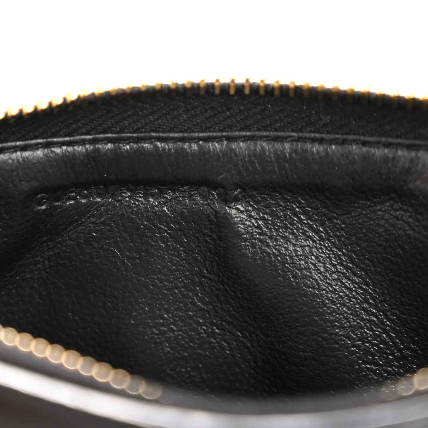 Calfskin Matelasse Chevron Monogram Fragments Zippered Card Case Black - Image 7