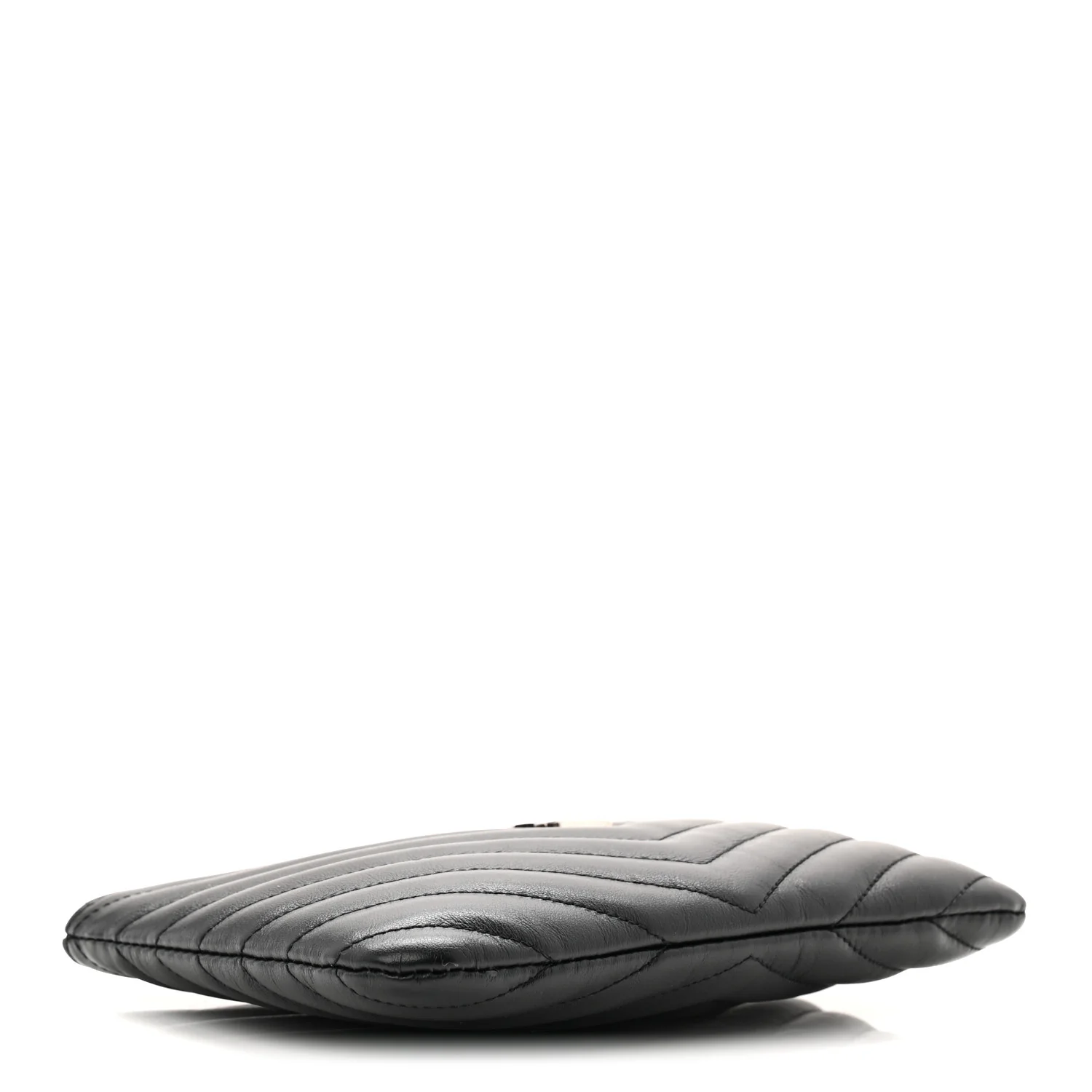 Calfskin Matelasse Chevron Monogram Pouch Black - Image 4