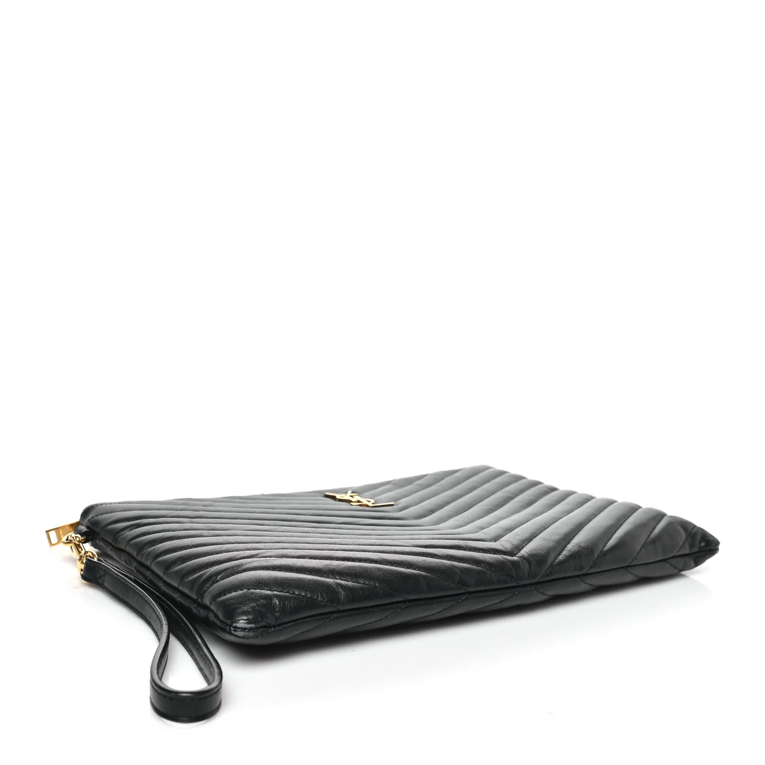 Calfskin Matelasse Monogram Cassandre Tablet Pouch Black - Image 4