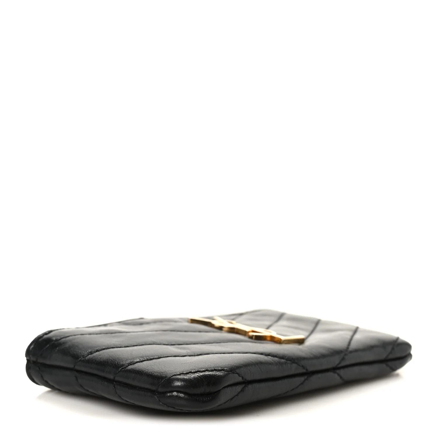 Calfskin Matelasse Monogram Key Pouch Black - Image 4