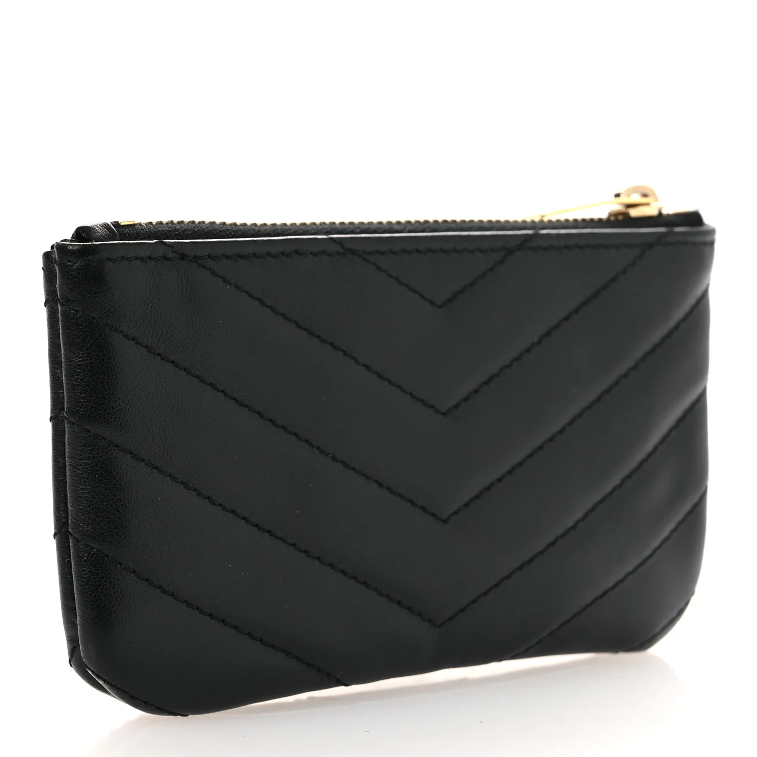 Calfskin Matelasse Monogram Key Pouch Black - Image 4