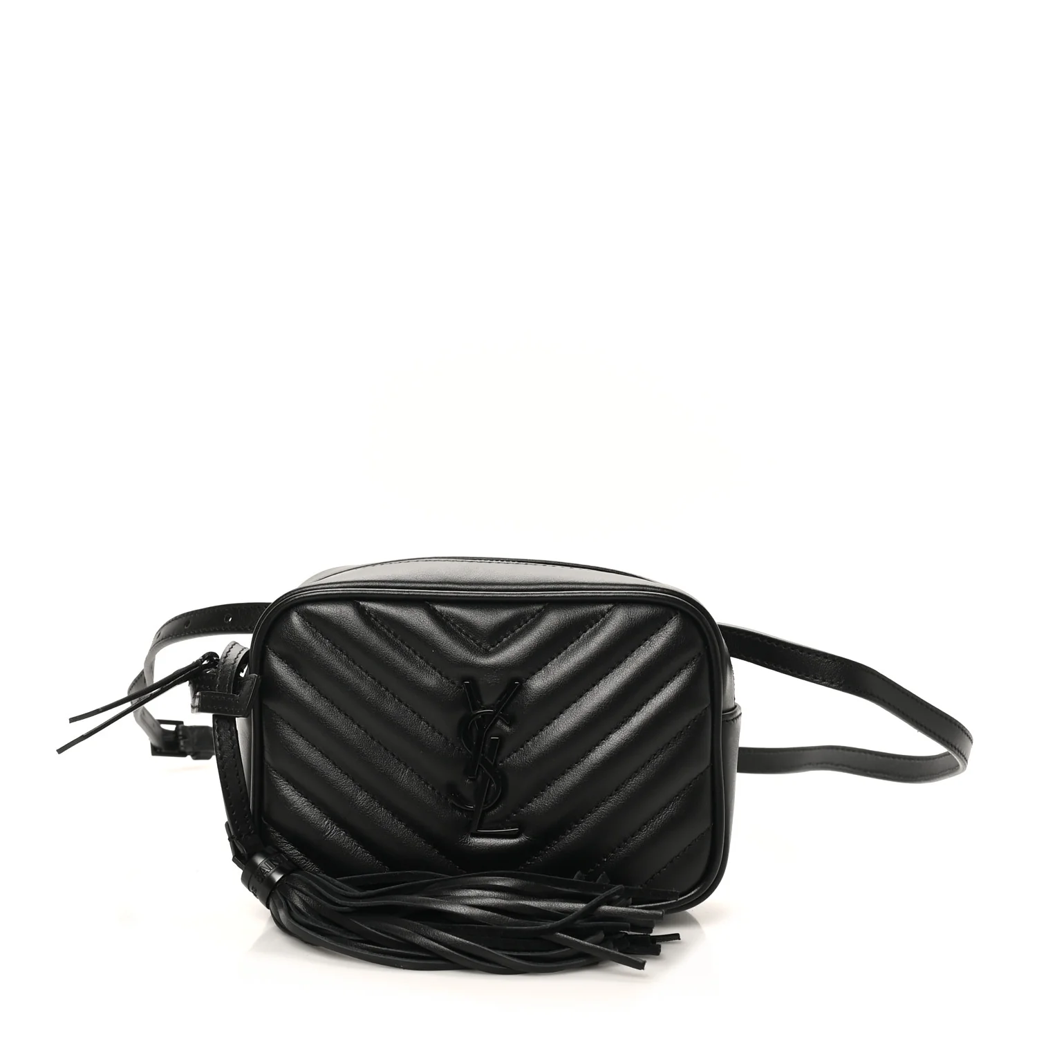 Calfskin Matelasse Monogram Lou Belt Bag Black
