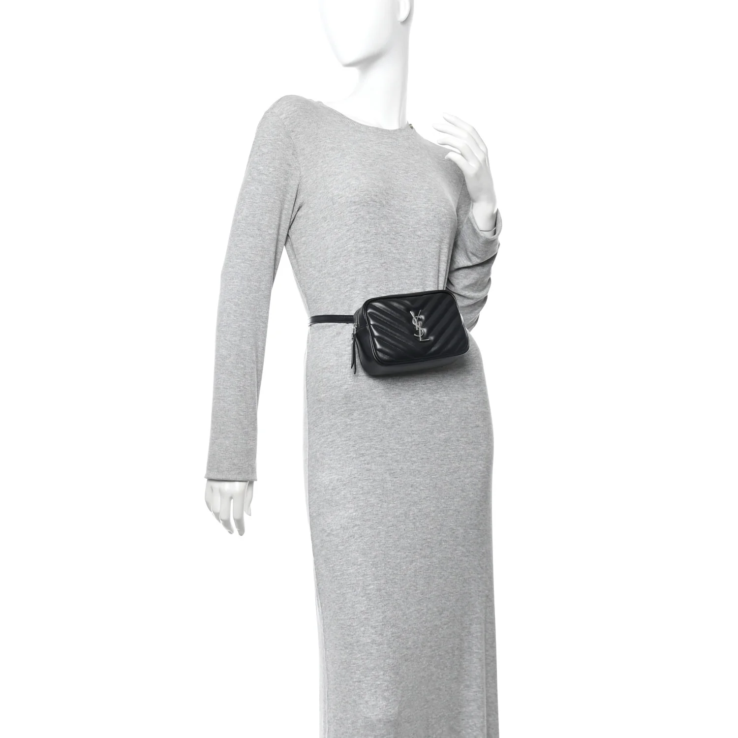 Calfskin Matelasse Monogram Lou Belt Bag Black - Image 2