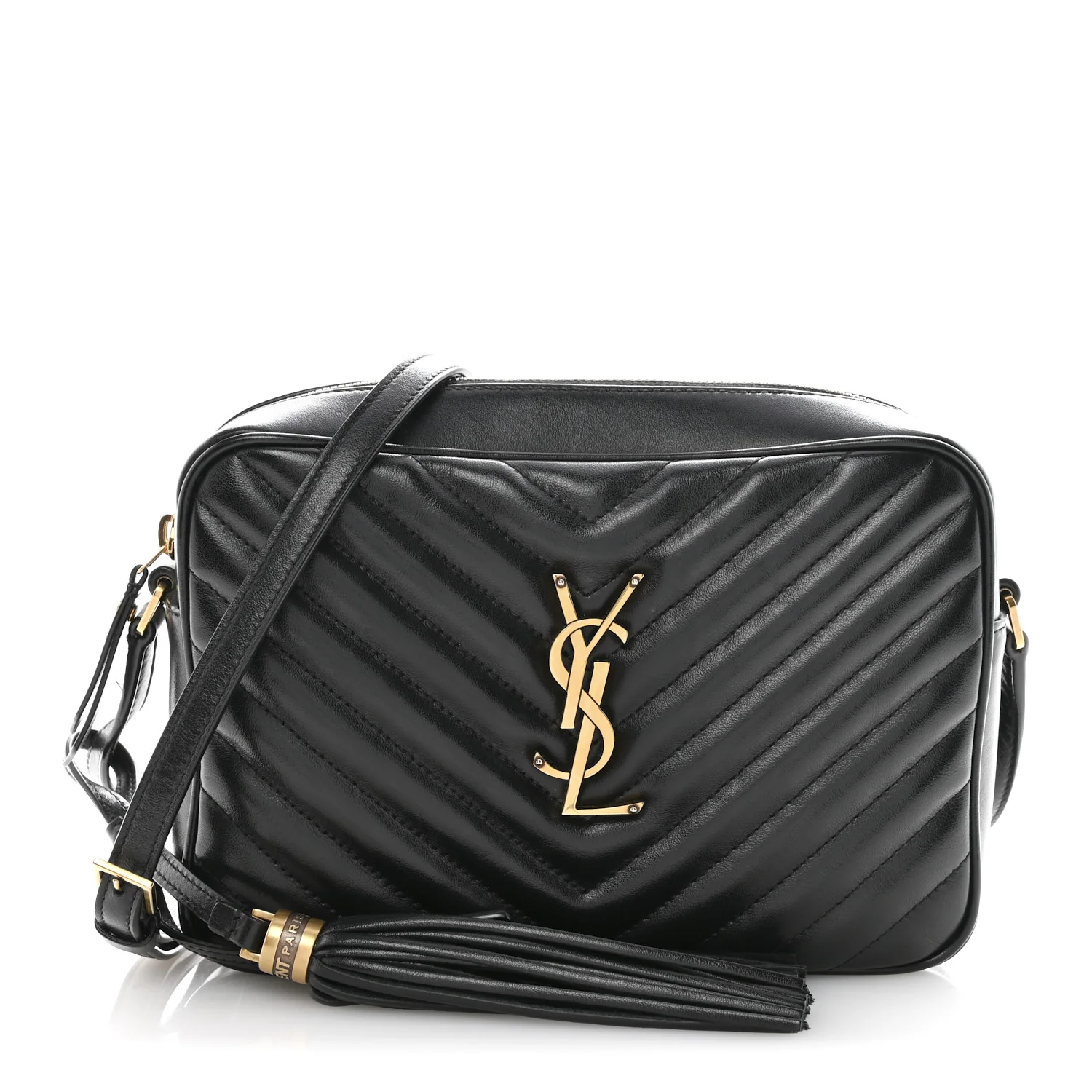 Calfskin Matelasse Monogram Lou Camera Bag Black